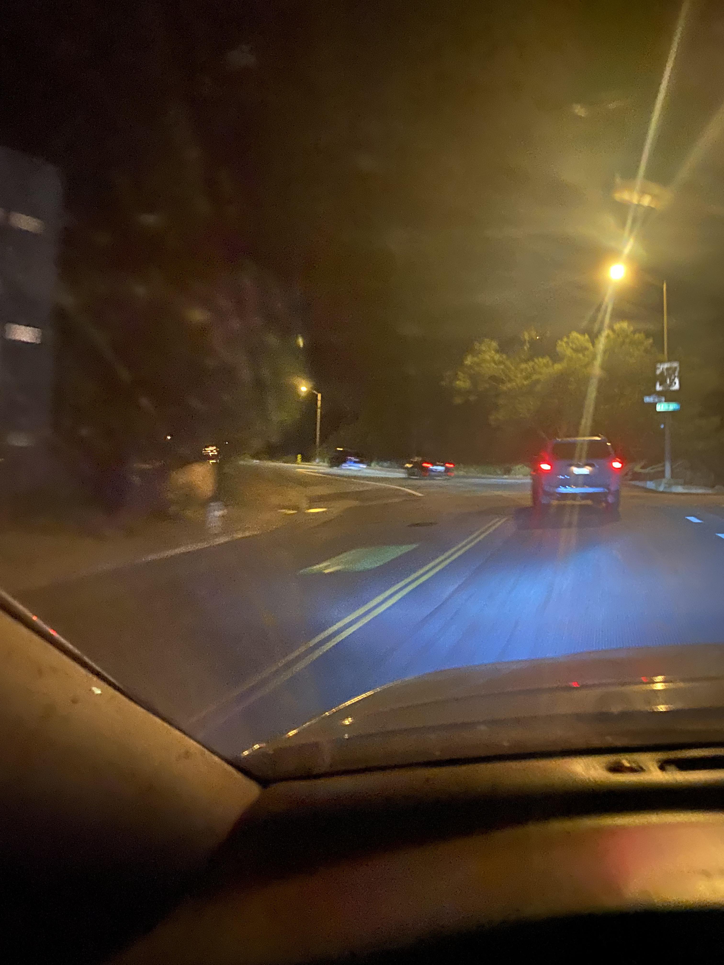 How often do you see someone driving with their lights off at night r