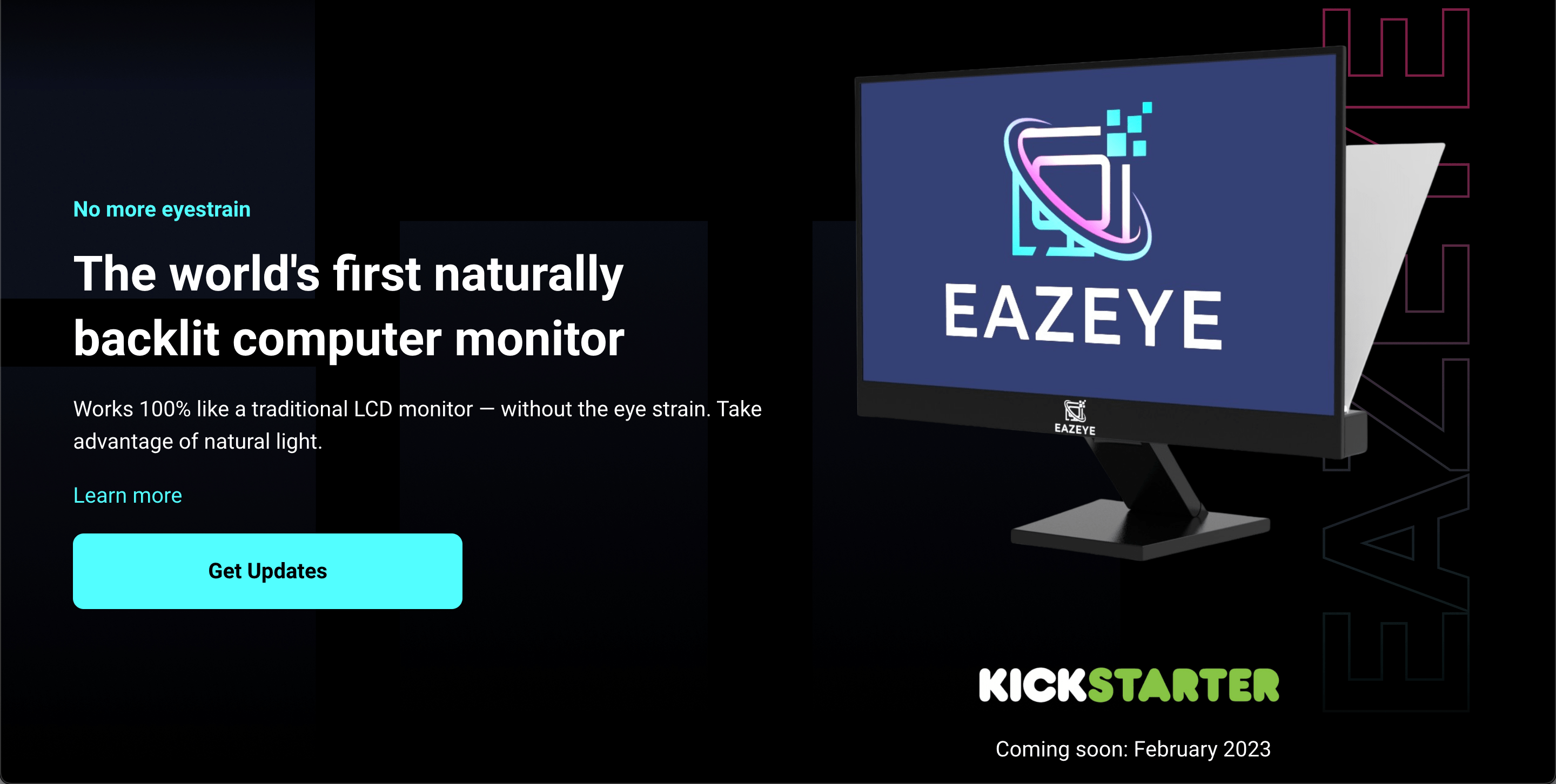 I'm working on a monitor that uses natural light as a backlight. AMA