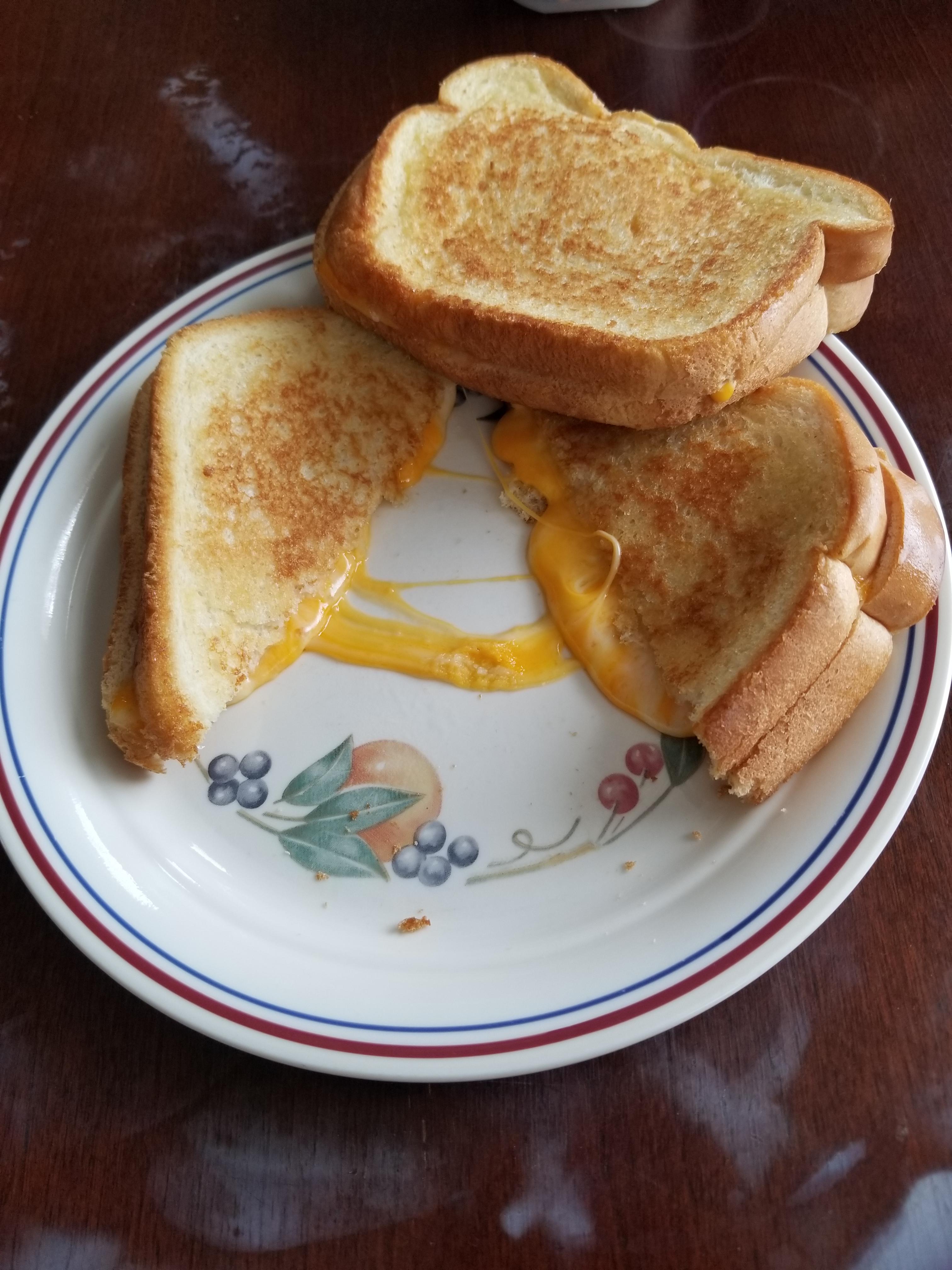 Two Colby Jacks on white. Keeping it simple r/grilledcheese