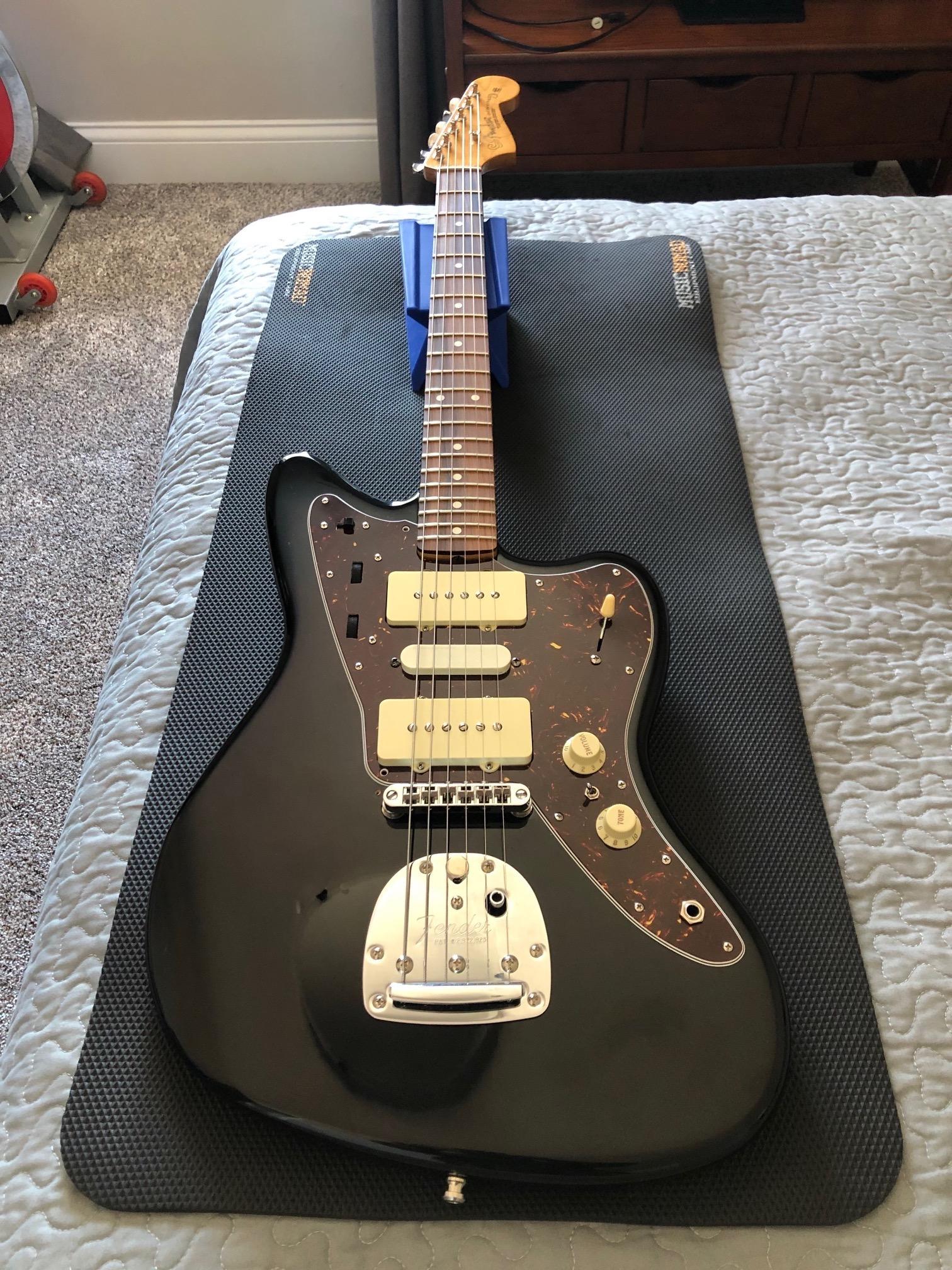 Classic Player Jazzmaster w/ mods. Added a middle pickup, 5way switch