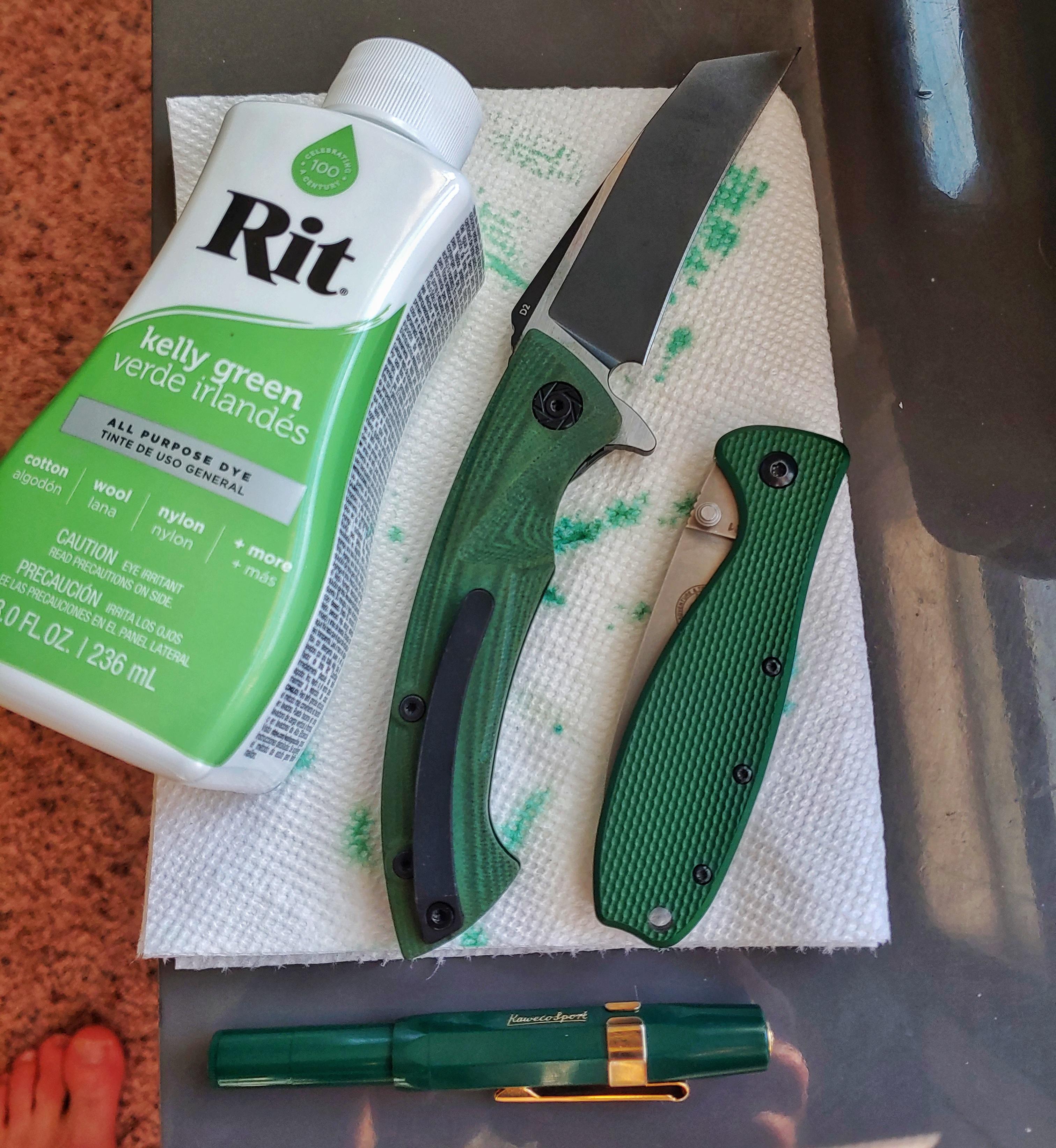 My first attempt at dying G10 scales.