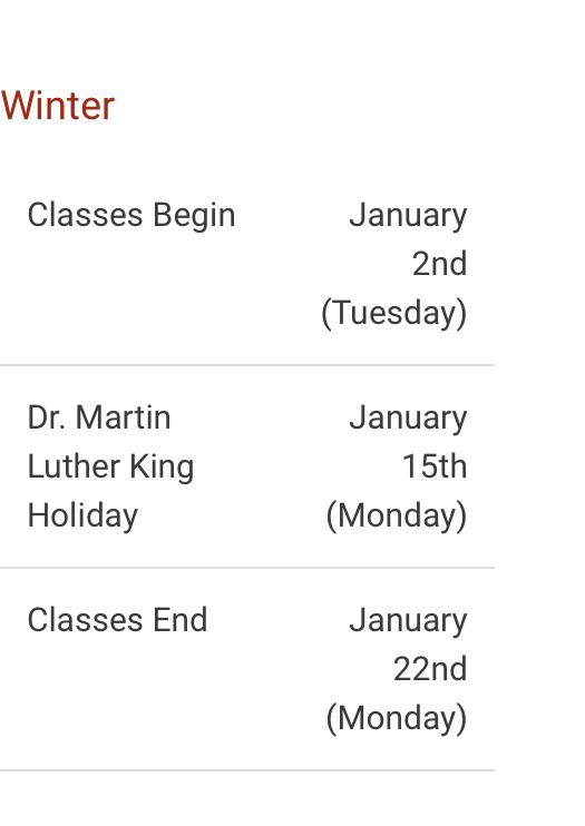 How long is winter break? r/UMD
