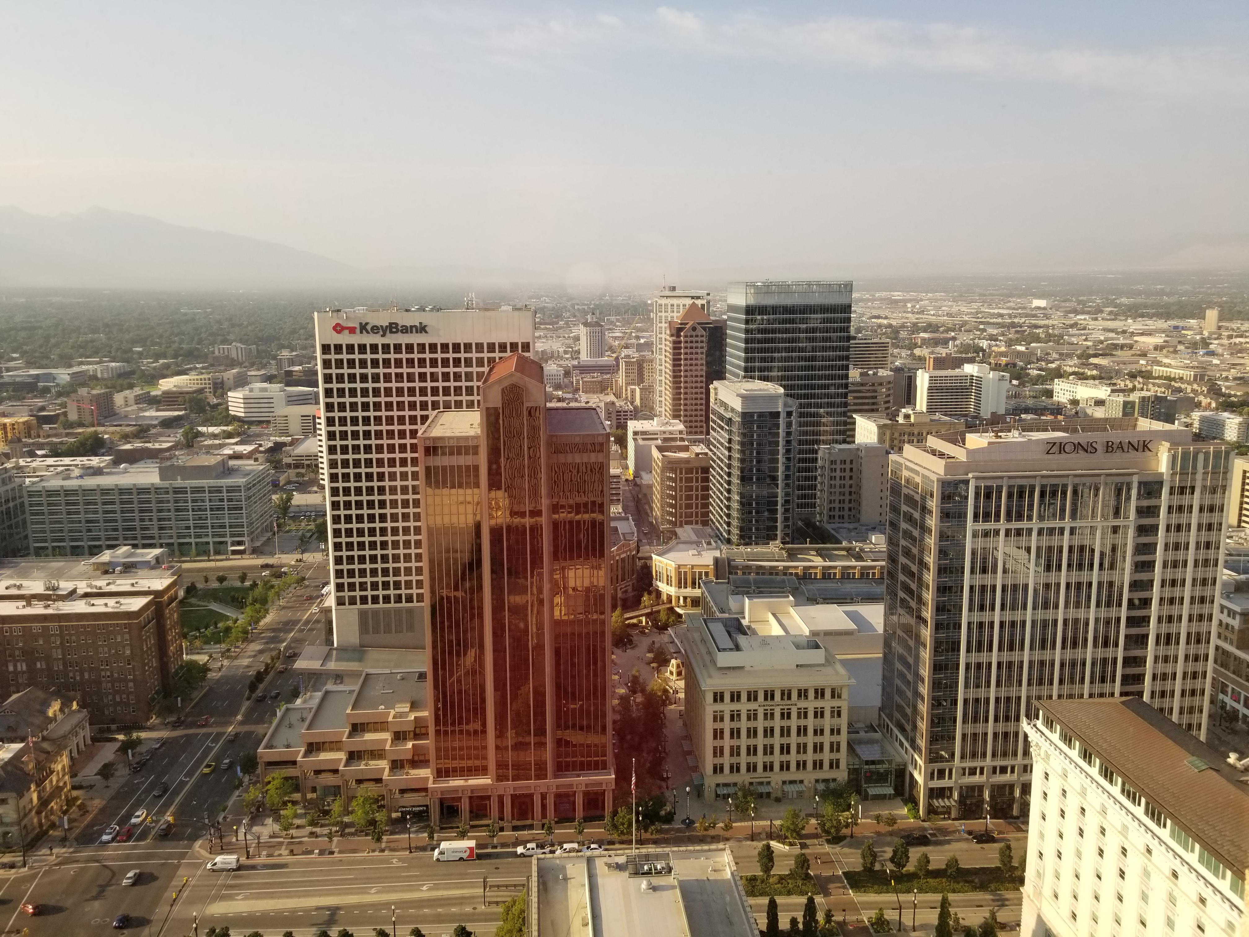 This is what Salt Lake looks like from the 26th floor of the church