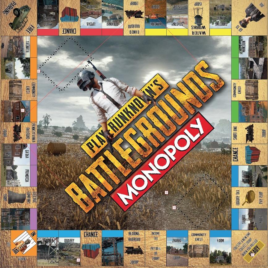 PUBG Monopoly?!? I made this Monopoly board in graphic arts thought it
