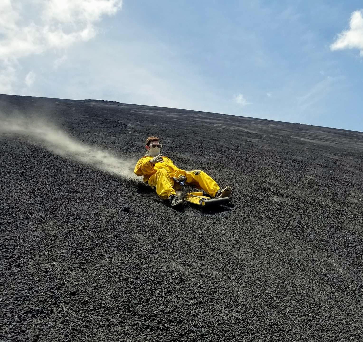 Volcano boarding in Nicaragua, back when we were able to explore... r