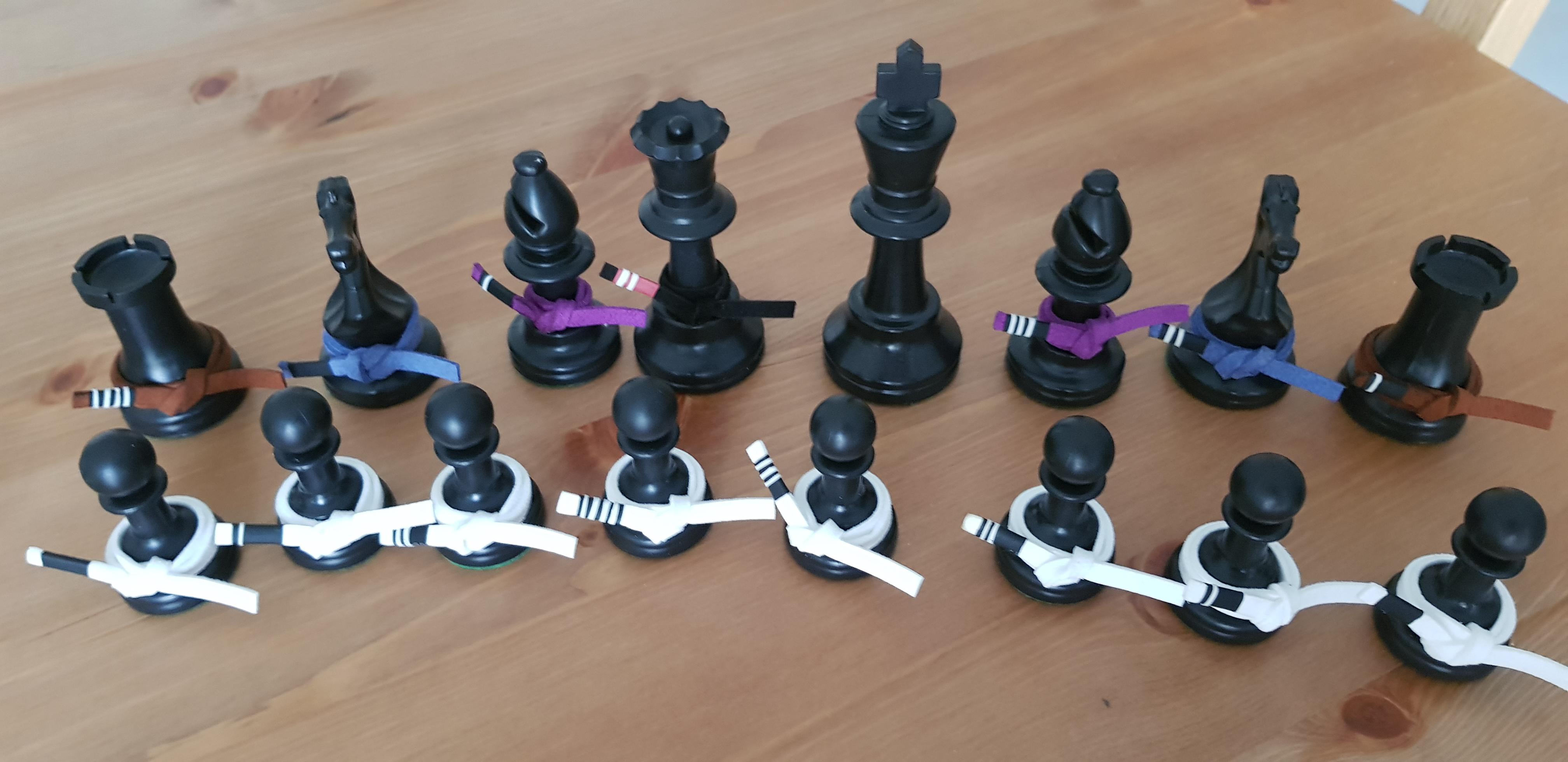 1/2 of the chess set I made for my gym r/bjj
