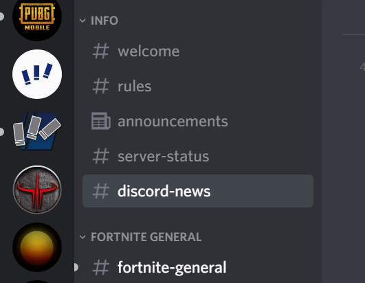 How Do You Get A Nice Announcement Channel Icon Like This One Is That Bound To The Channels Settings Or Just A Privilege The Fortnite And Pubgm Servers Have R Discordapp