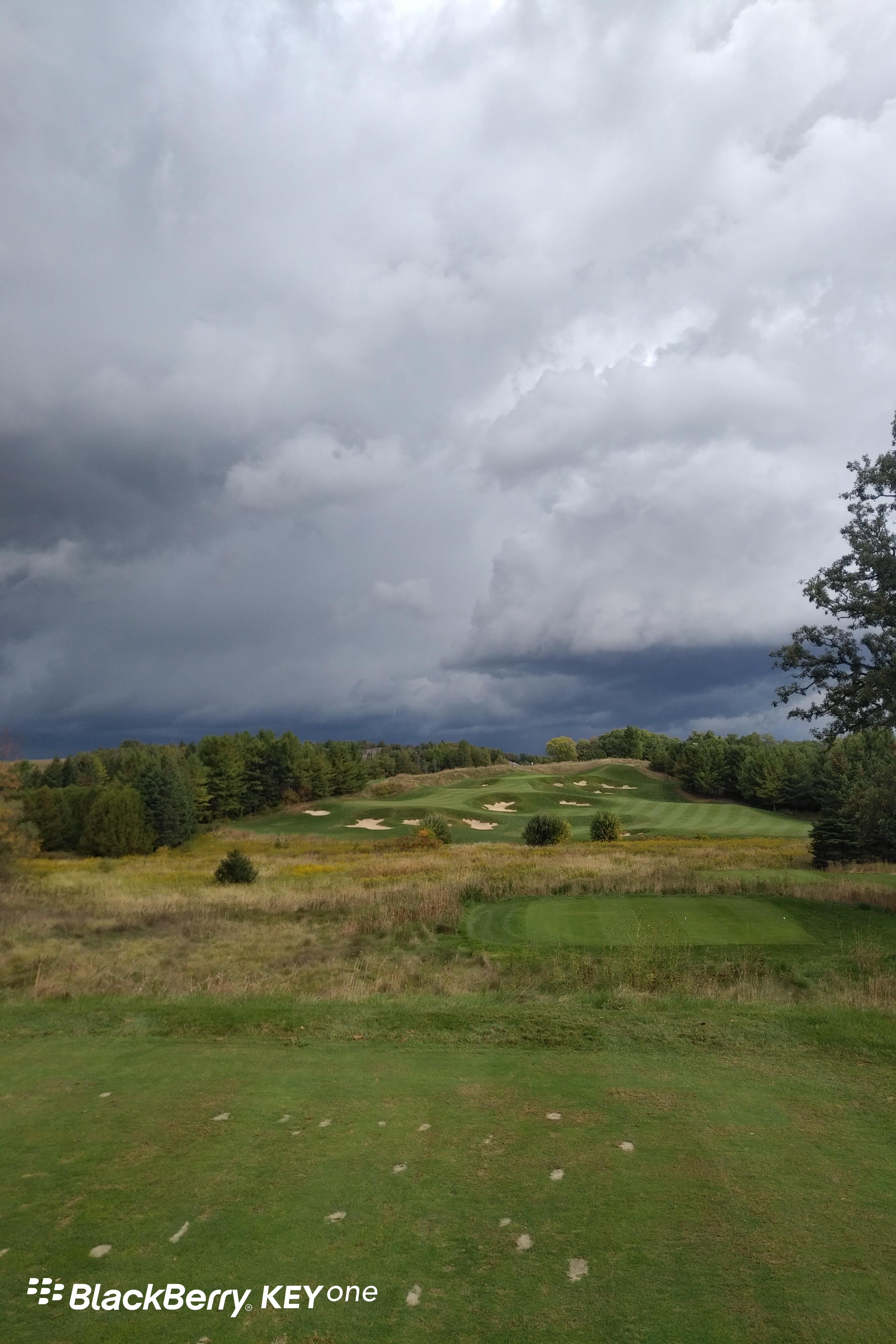 2nd hole, par4 Bond Head North Course, Ontario Canada. Storm comin in