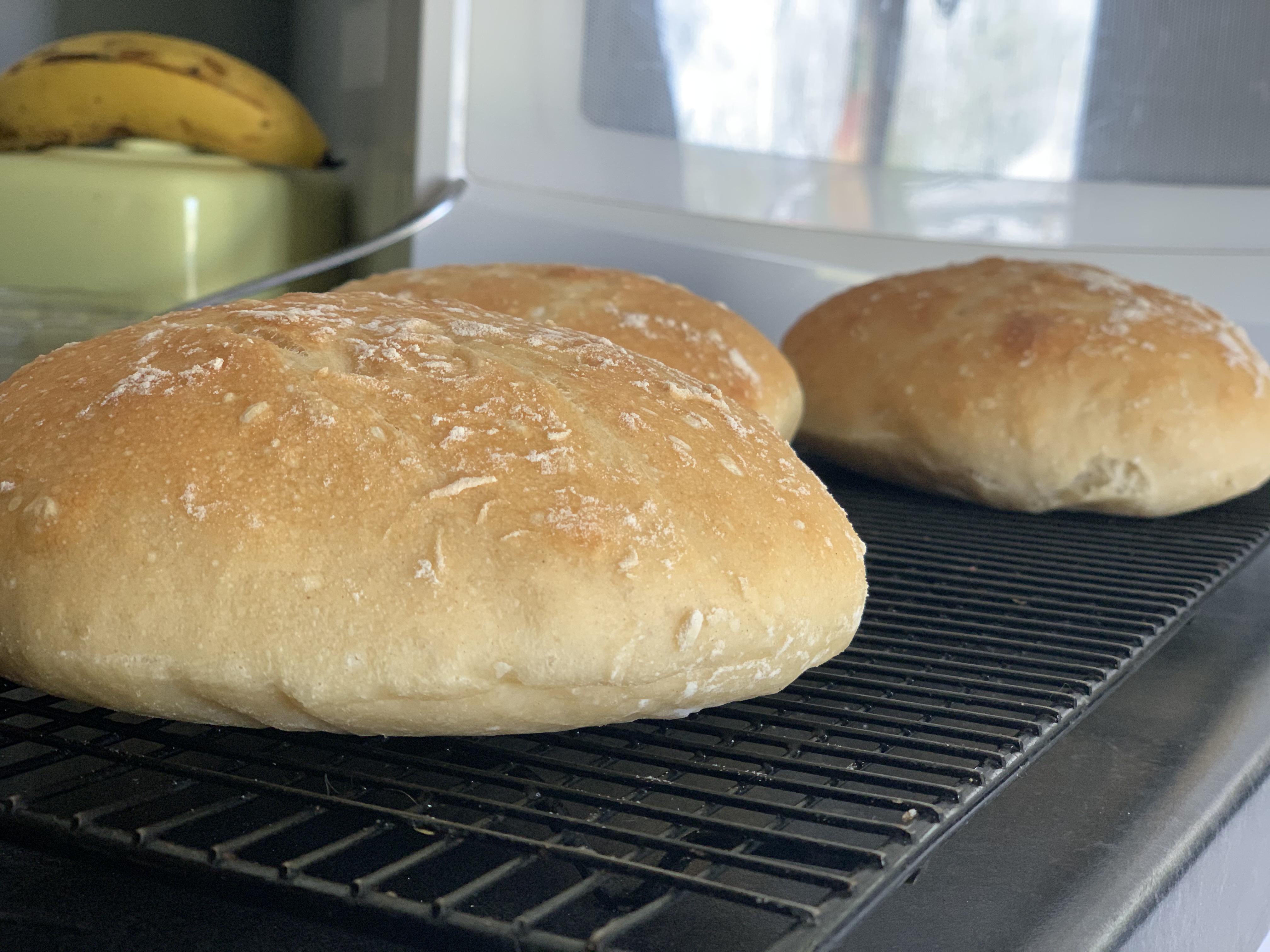 I made King Arthur’s no knead crusty white bread. Literally the easiest