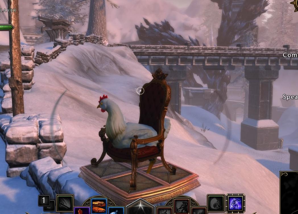 Don't mind me, just a chicken sitting on a throne