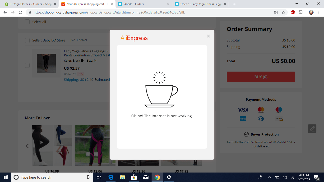 Aliexpress issue "Oh no! The is not working" r/Aliexpress