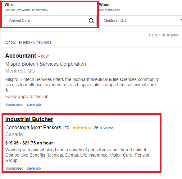 I was looking for jobs on Indeed. This wasn't exactly what I had in