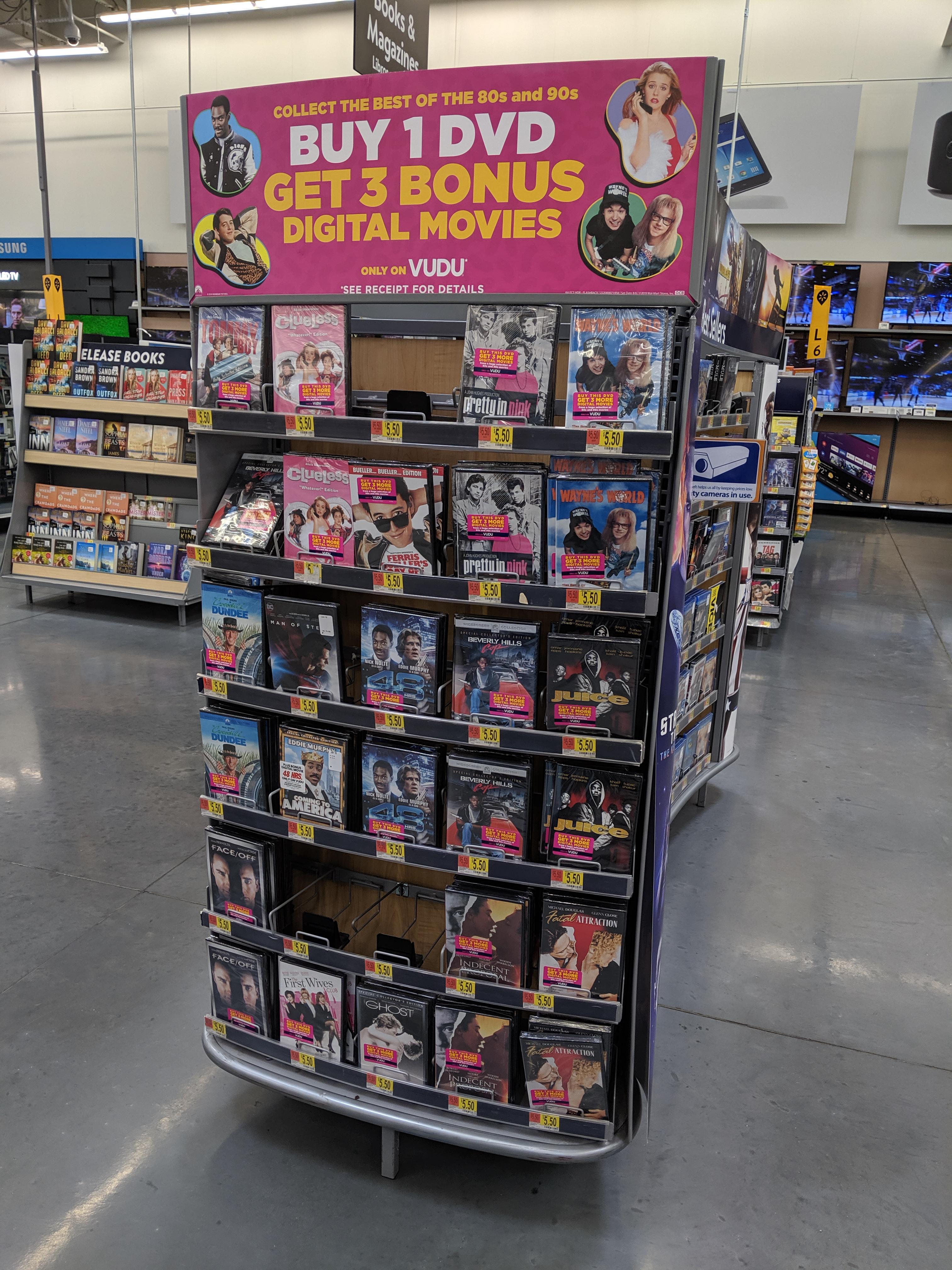 WalMart Buy 1 DVD Get 3 Bonus Digital Movies r/vudu