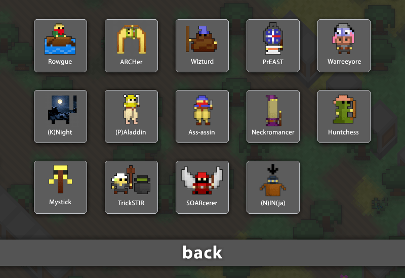 The /r/rotmg champion select screen r/RotMG