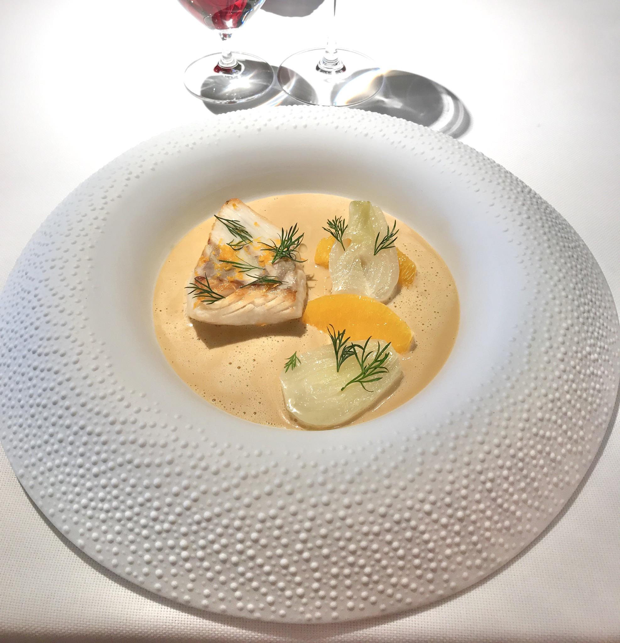 Turbot with saffron sauce. Took this in a 3 Michelin Stars
