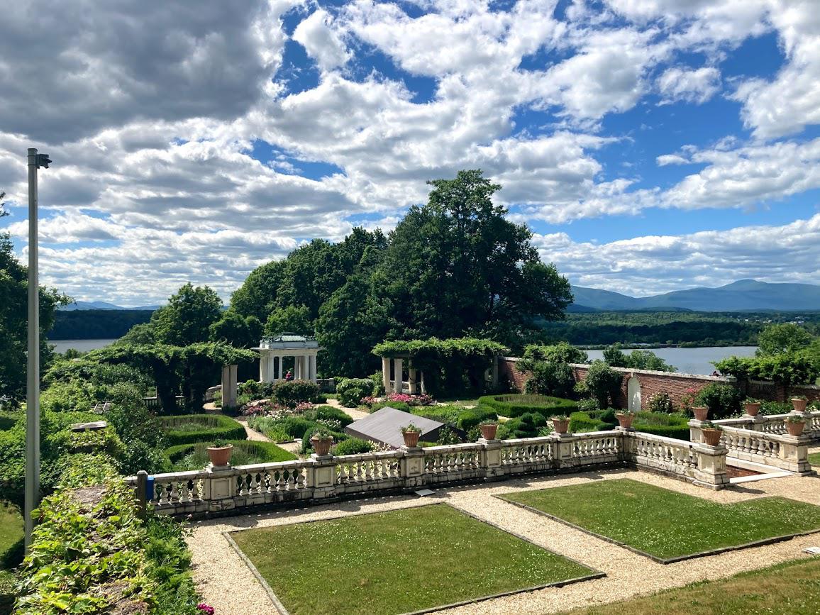 Blithewood Gardens at Bard College. Catskills in the background. r