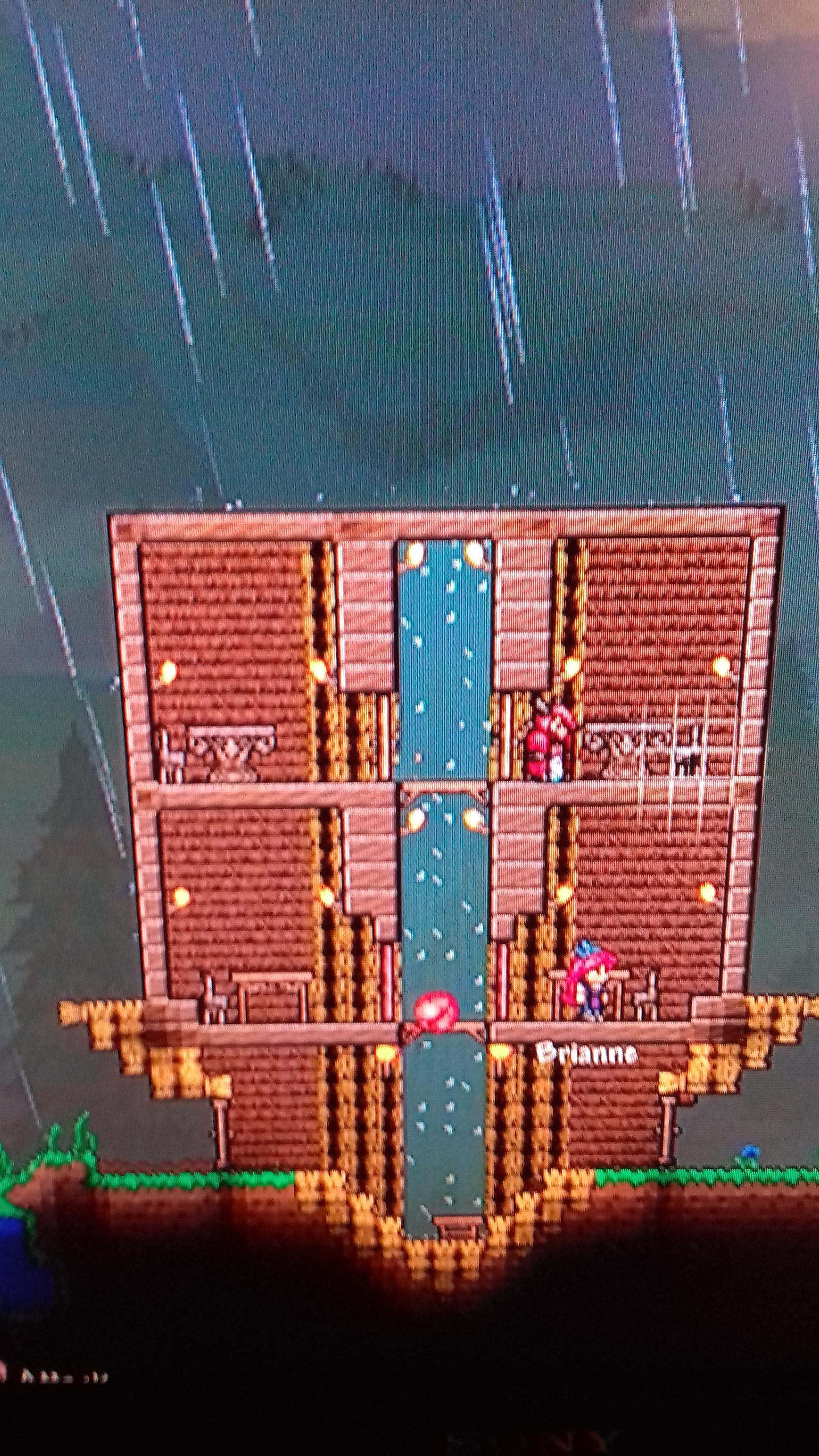 My trash attempt at an upside house r/Terraria