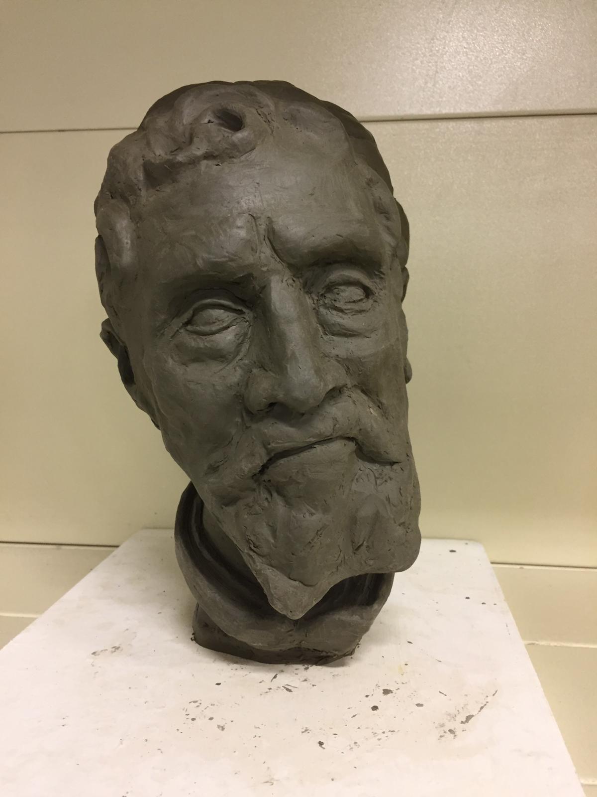 [self] Sculpture of the head of Michelangelo made with clay r/Sculpture