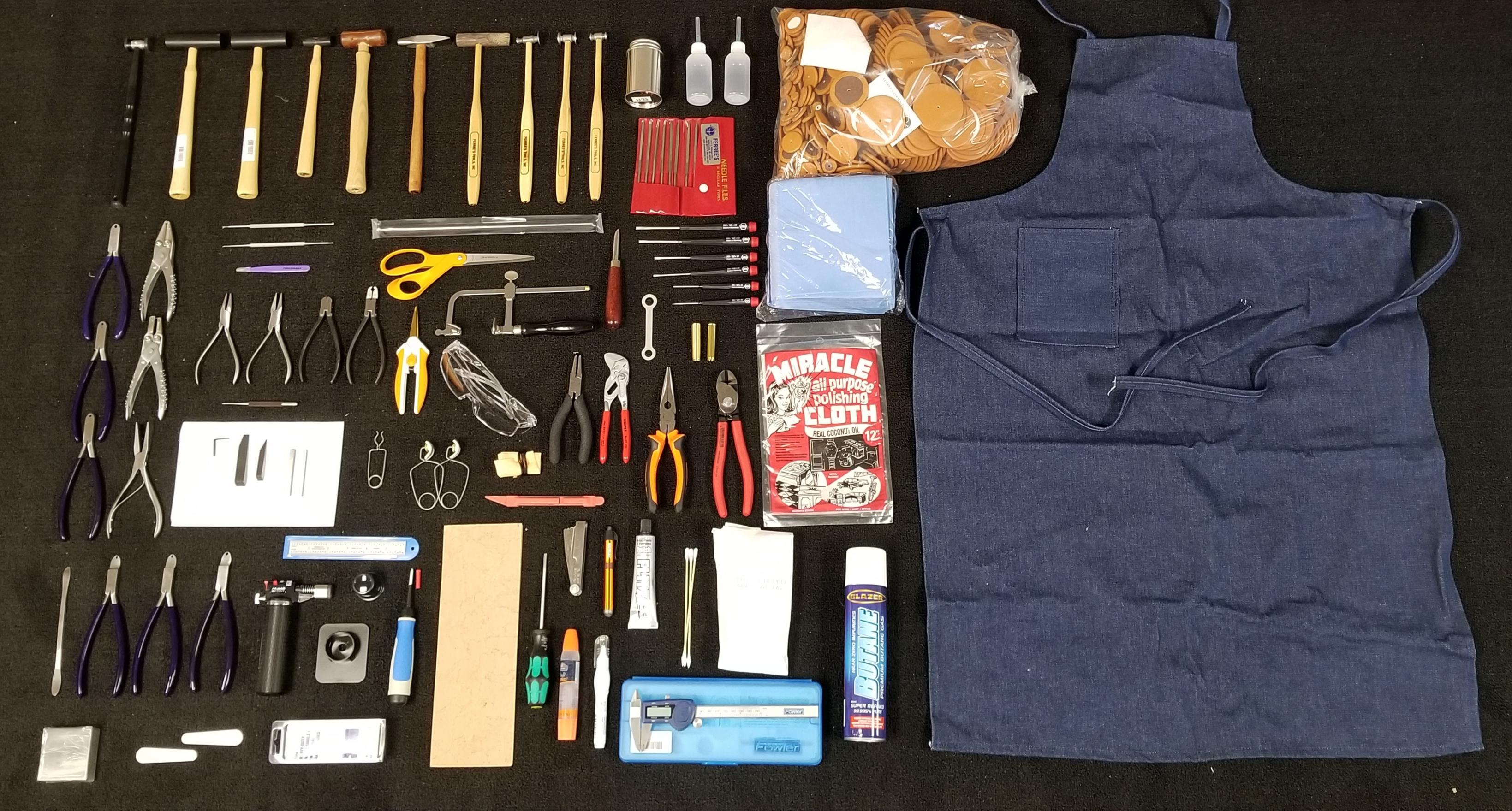 Tools for a band instrument repair program. Most are highly specialized