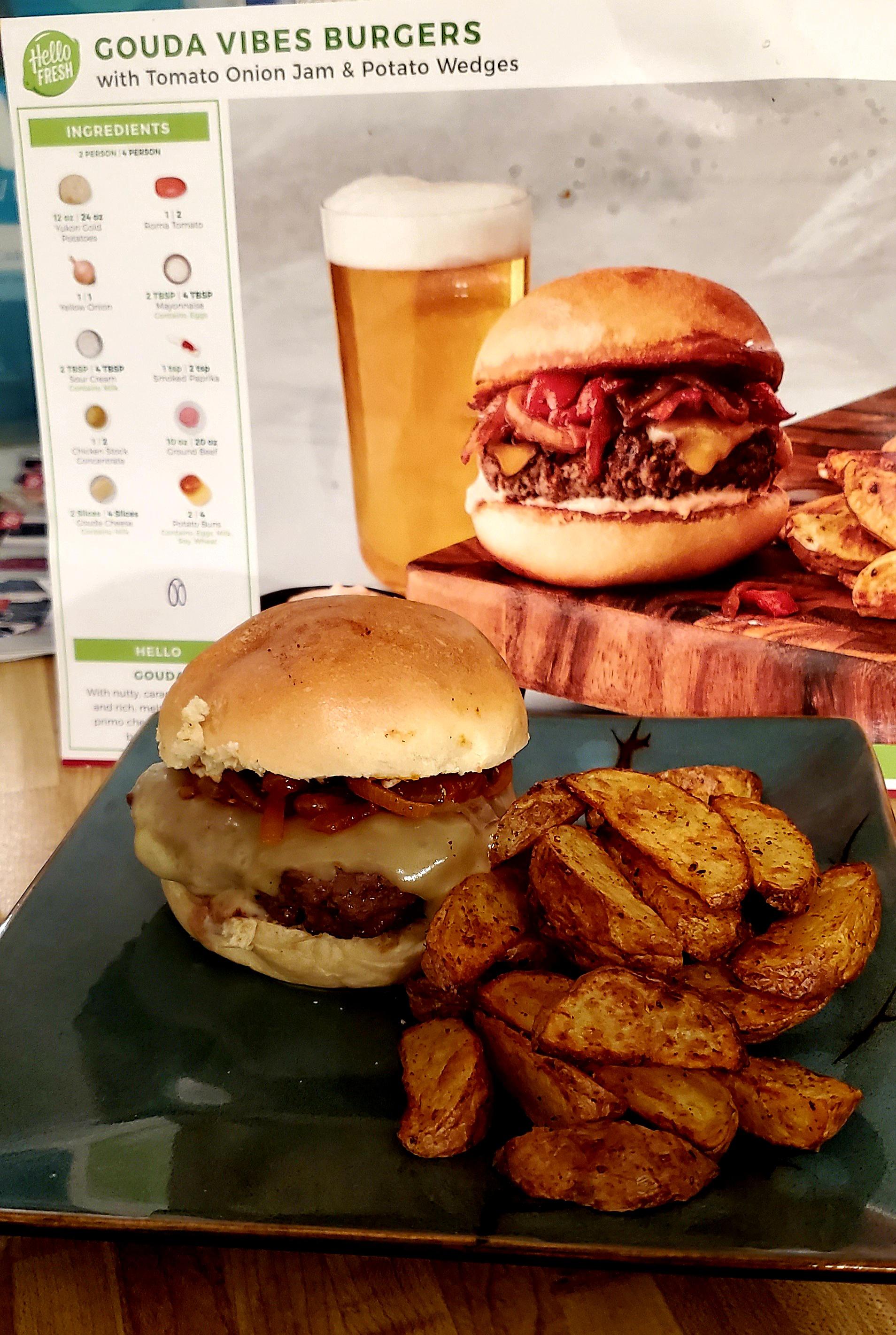 Gouda Vibes Burger... really enjoyed the tomato onion jam! r/hellofresh