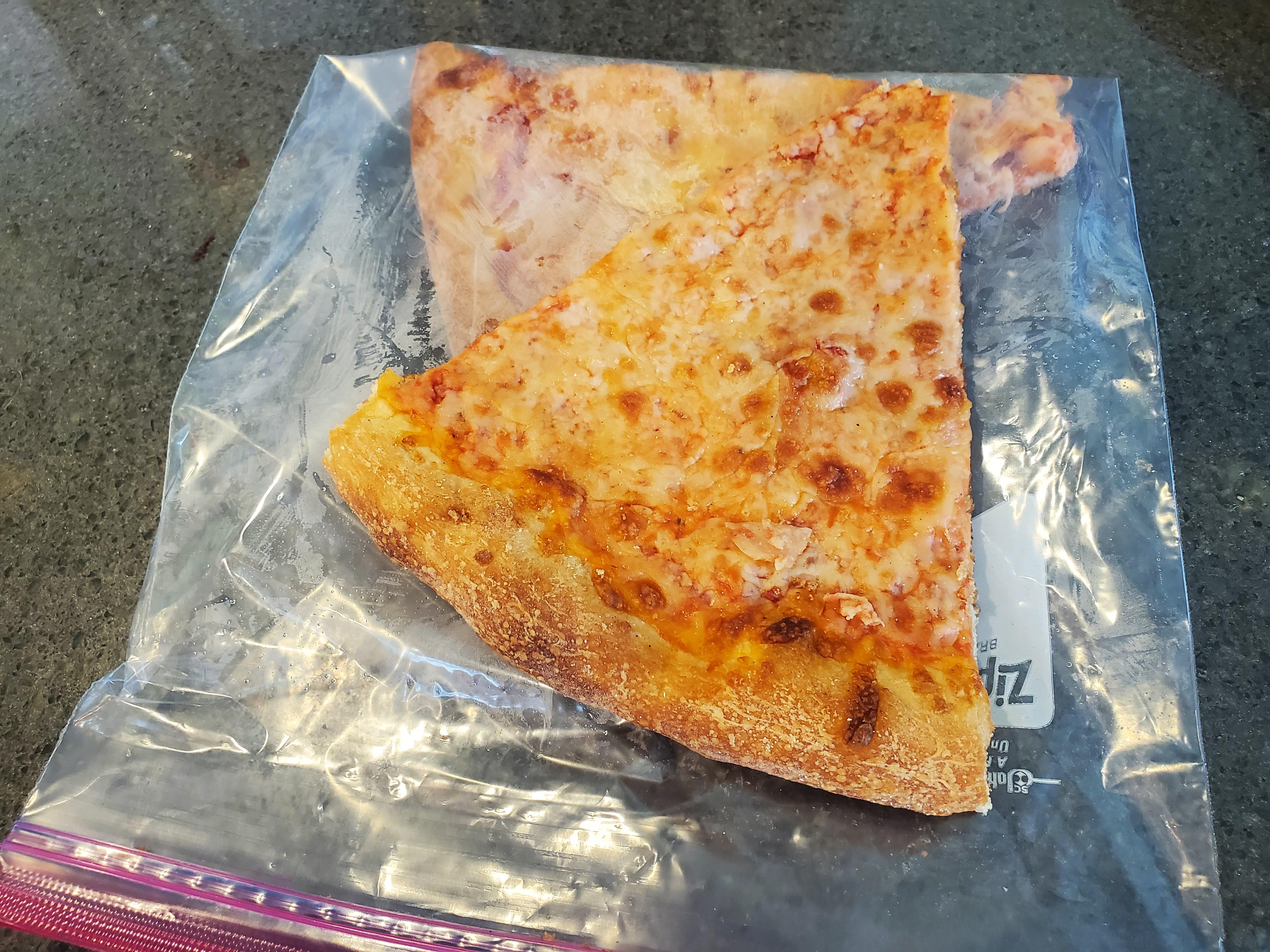 Always refridgerate left over pizza in a zip loc bag, not the original