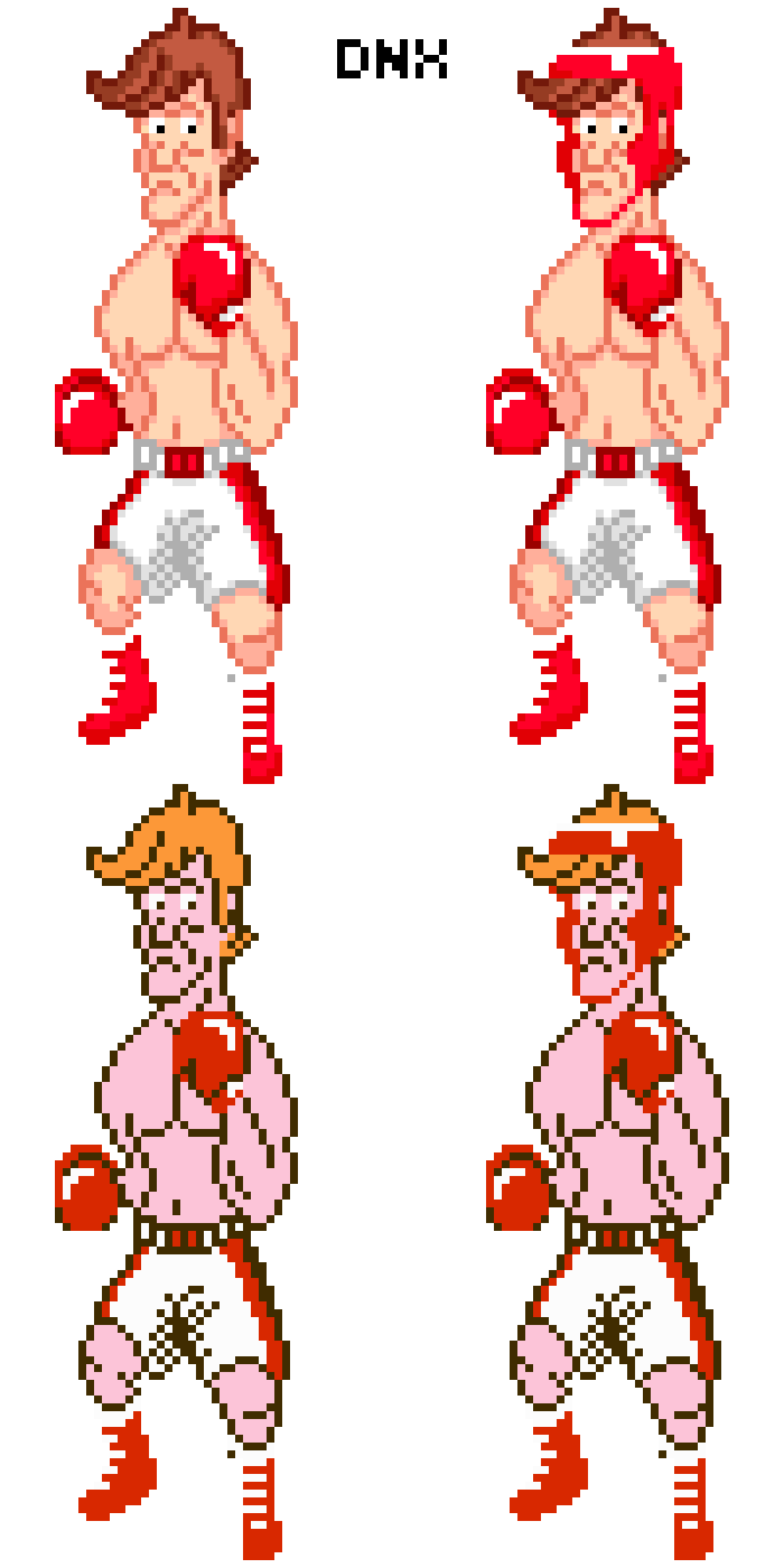 NES Glass Joe modernised (NES and custom colour variants) r/punchout