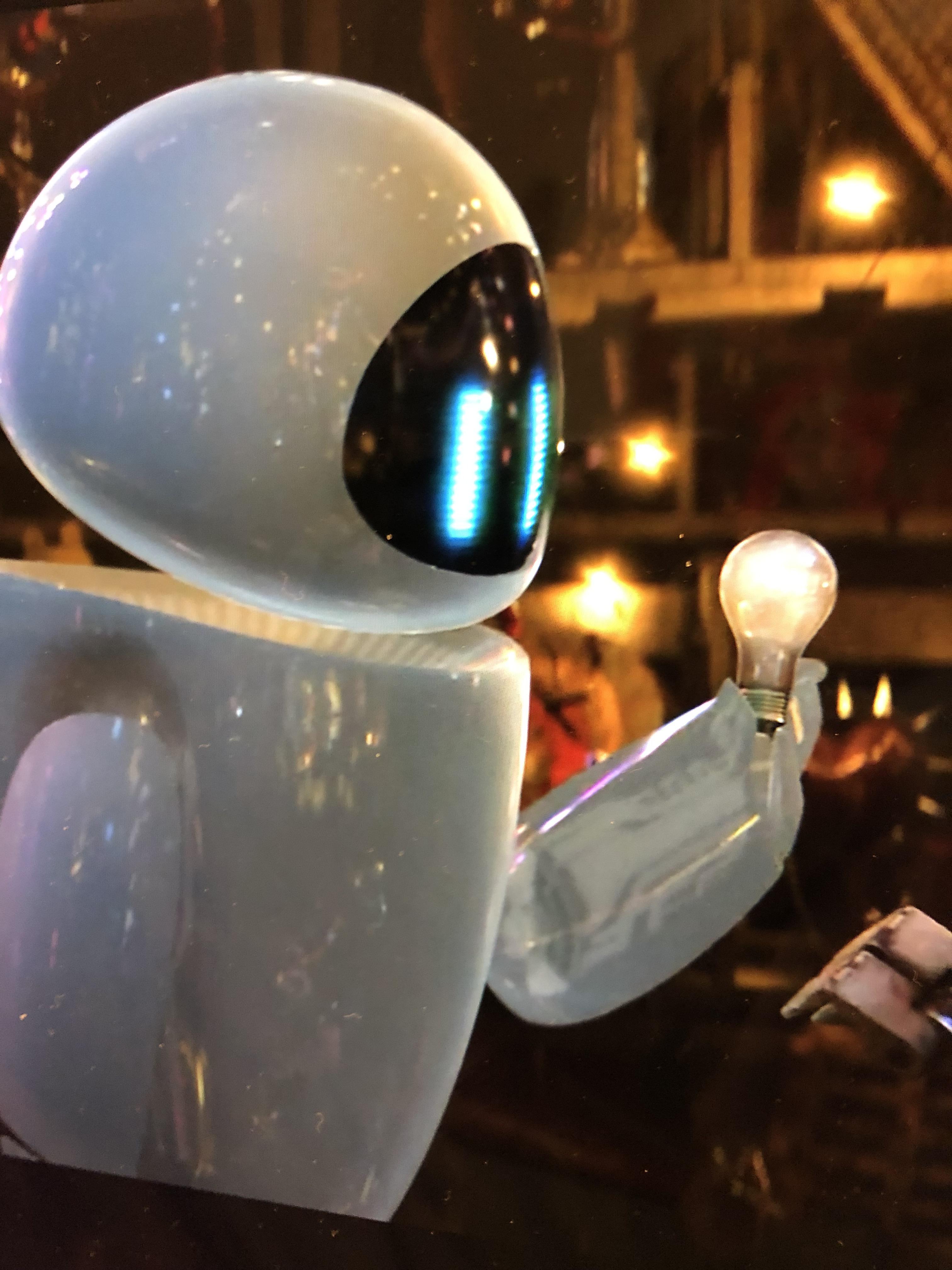 In WALLE, when Eve holds a light bulb, her eyes change shape for a