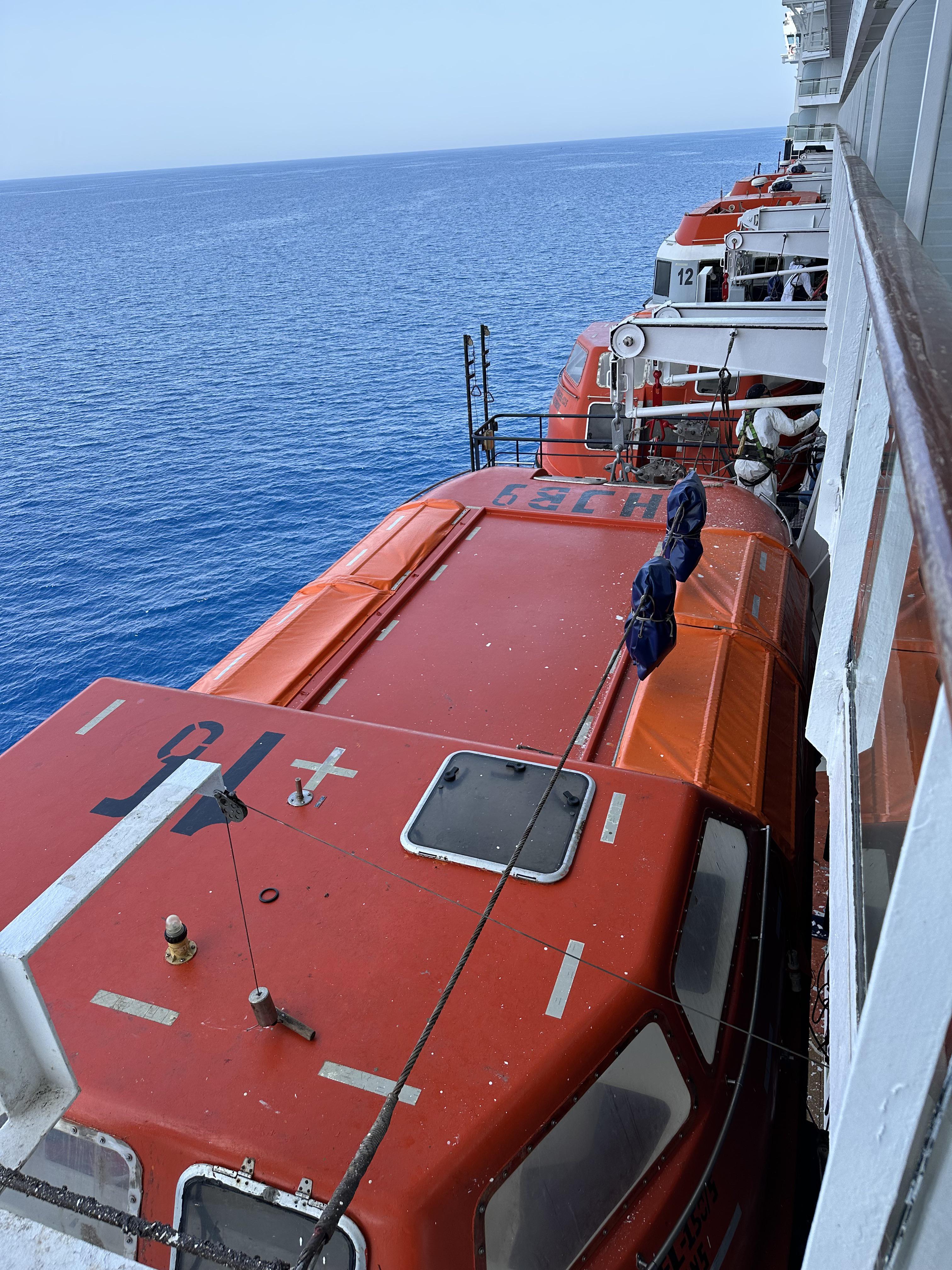 Is it normal for crew to work on the lifeboats while sailing? r/Cruise