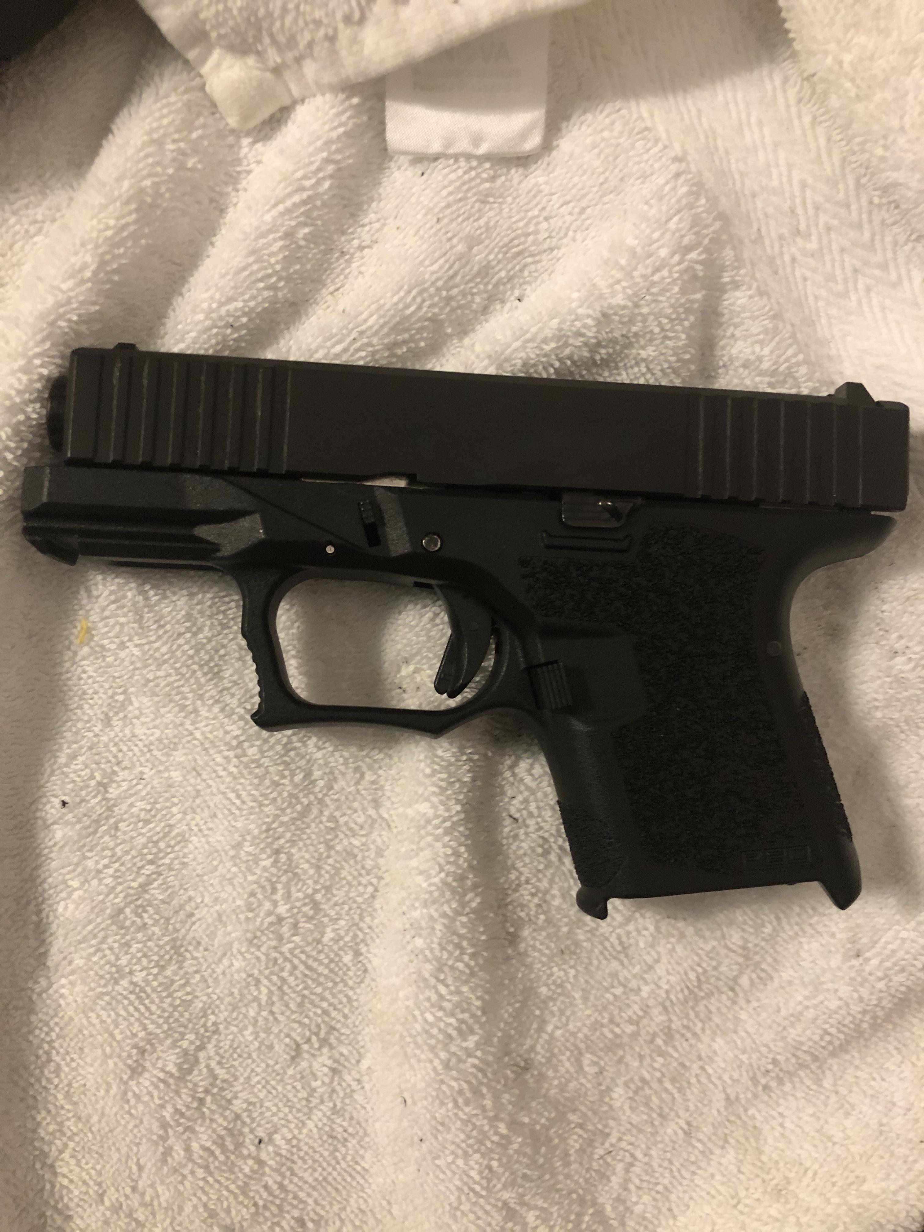 Glock 26 will not rack past this point, slide racks with barrel removed
