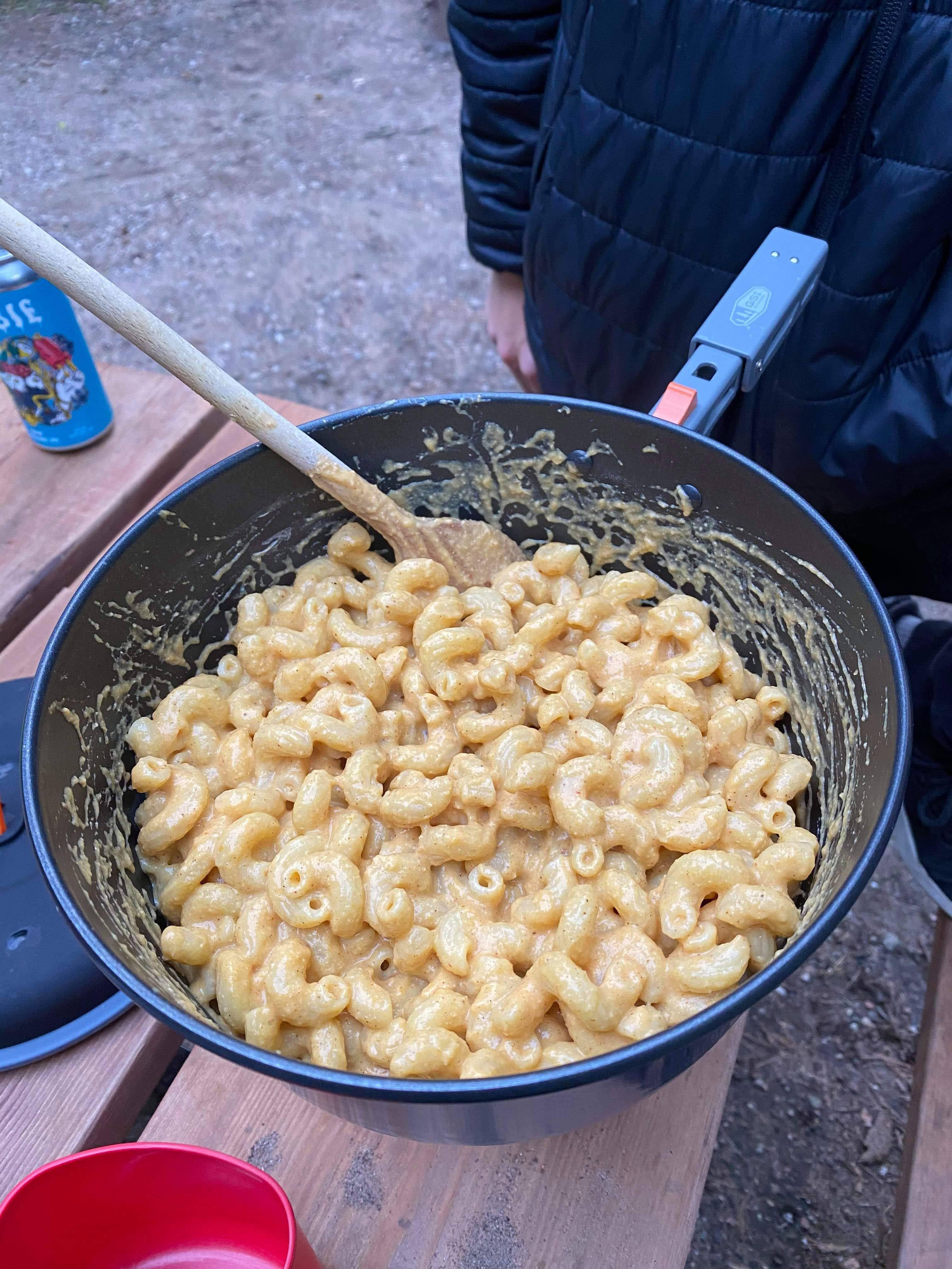 Vegan Mac and Cheese I Made Camping r/veganrecipes