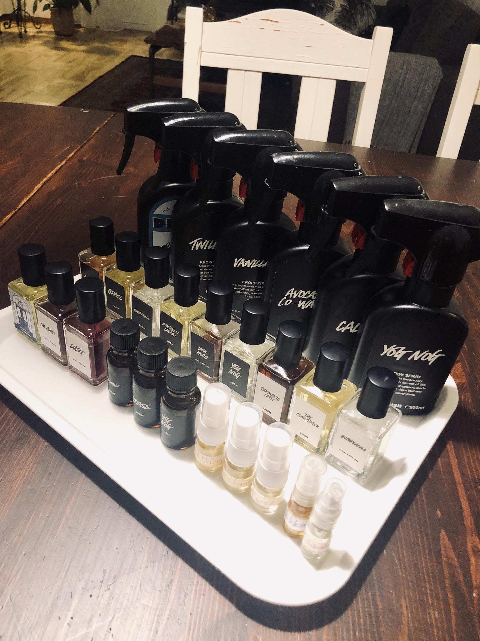 My Lush scent collection so far! 🥰 What’s your favourite perfume/body