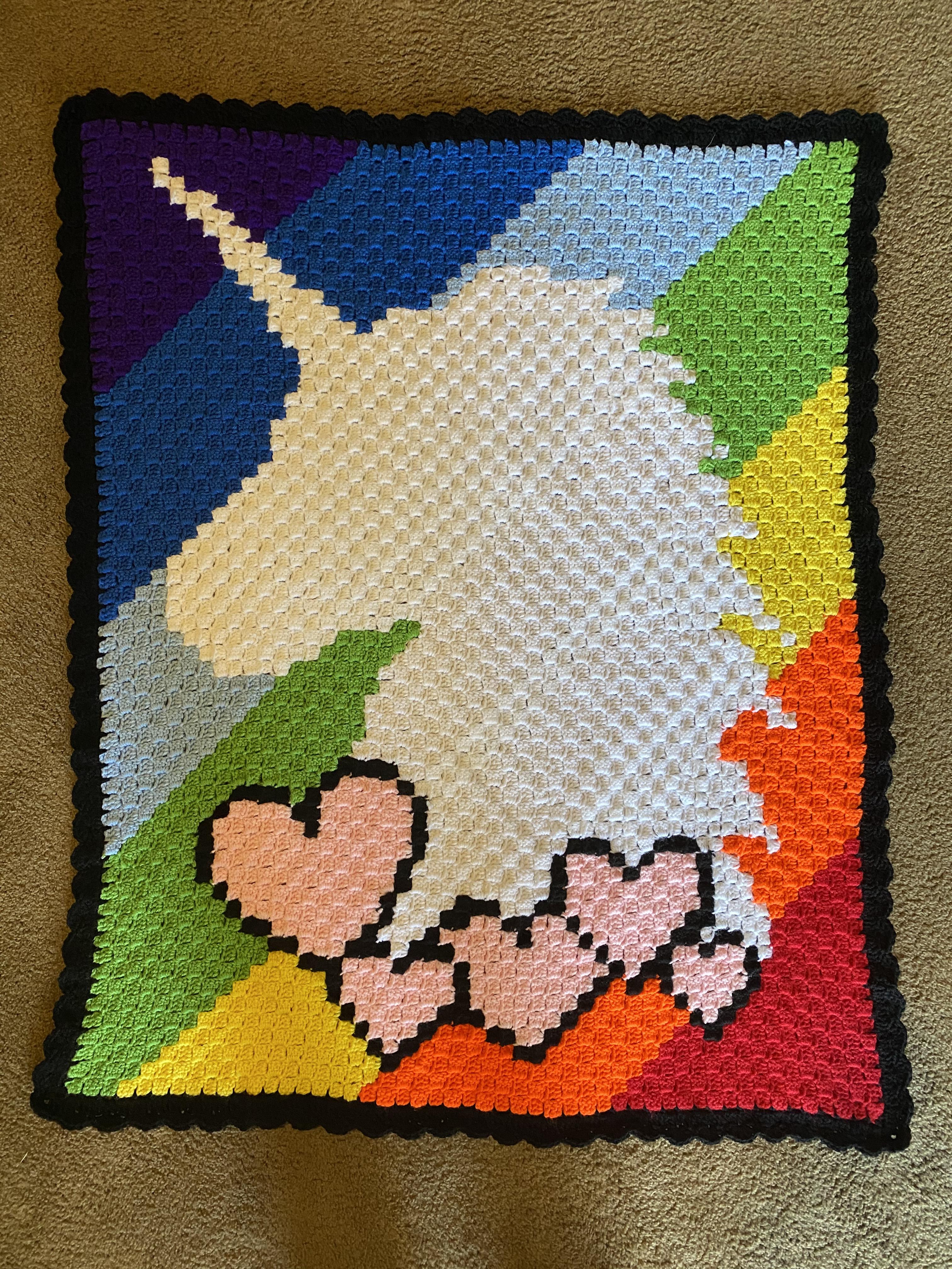 I made a rainbow unicorn crib blanket! r/crochet