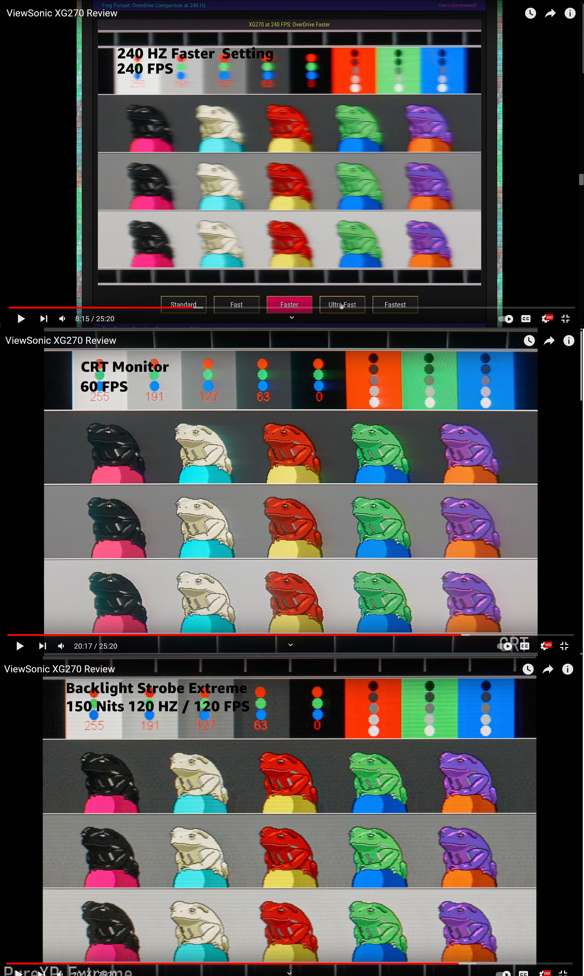240 FPS VS CRT VS 120 FPS Backlight Strobing MOTION BLUR COMPARISON on