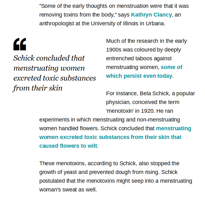 I was reading about why humans get periods when most animals don't, and