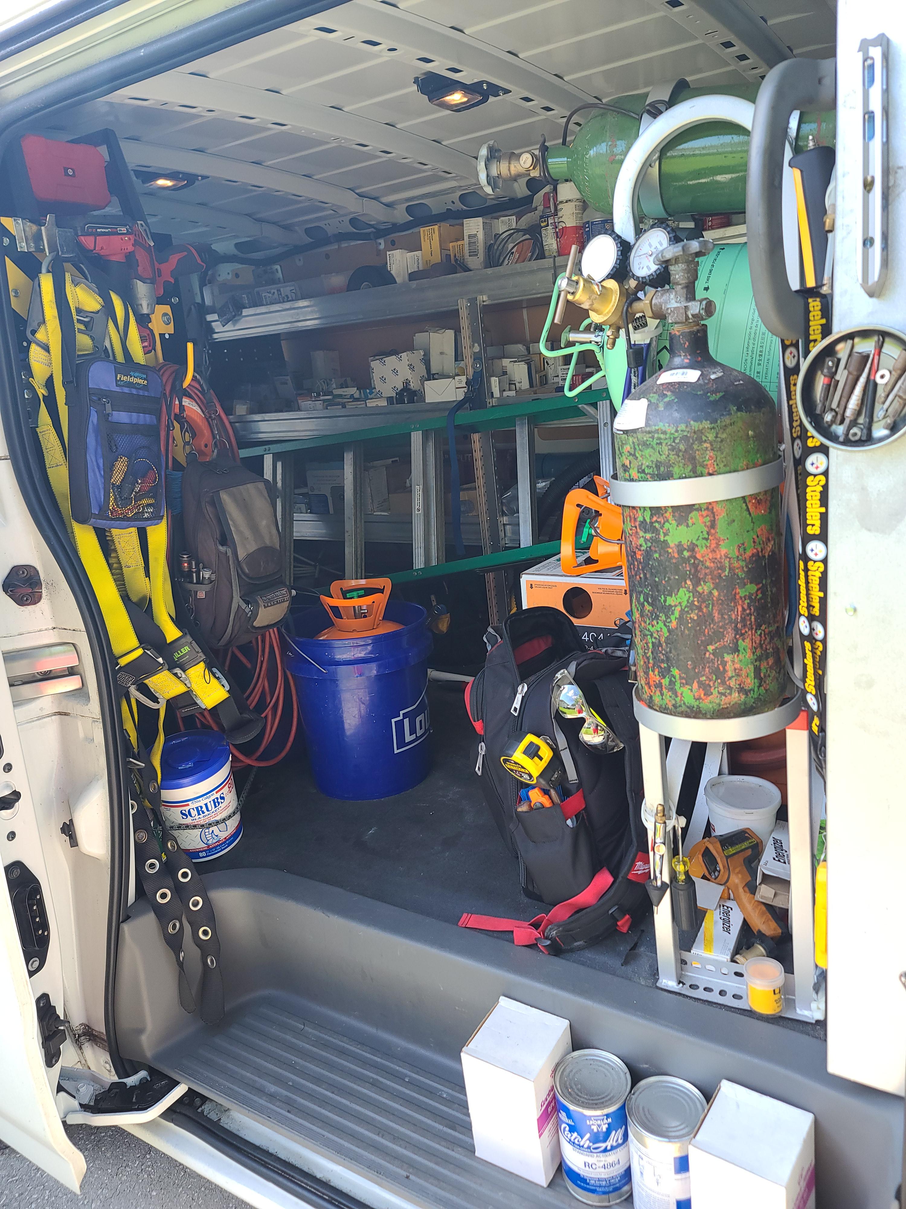 Organizing the van r/HVAC