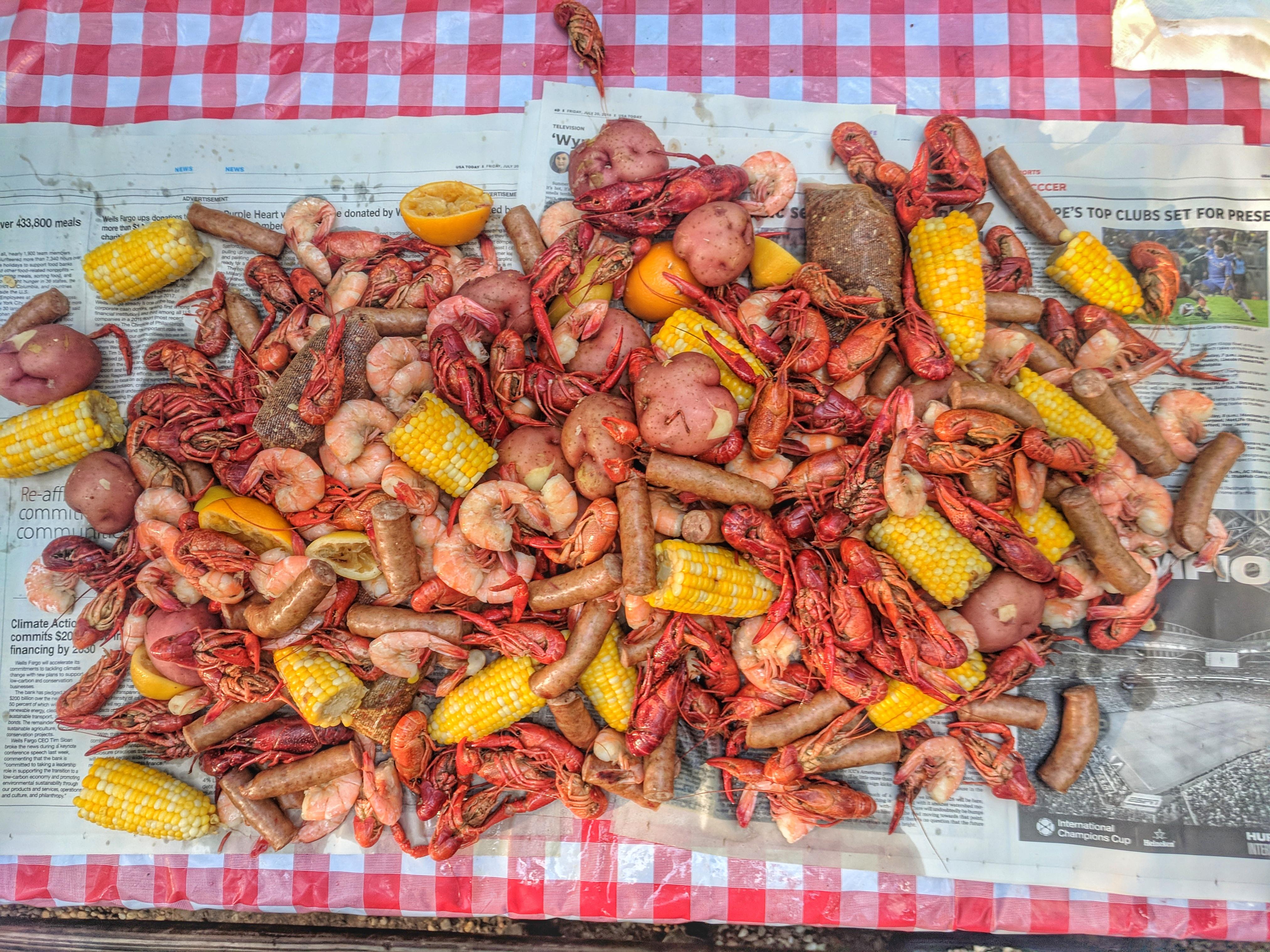 Low country boil I cooked at Oak Mountain State Park this weekend! r