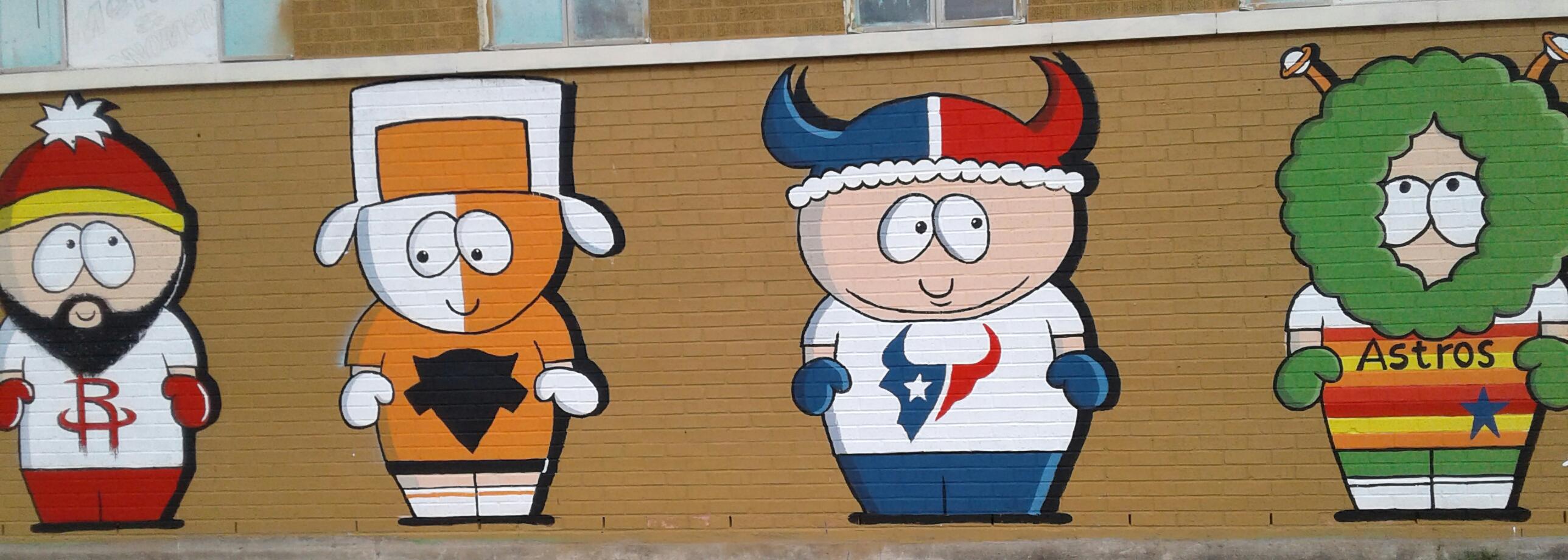 South Park / Houston Sports Themed [Wall Painting] in progress r