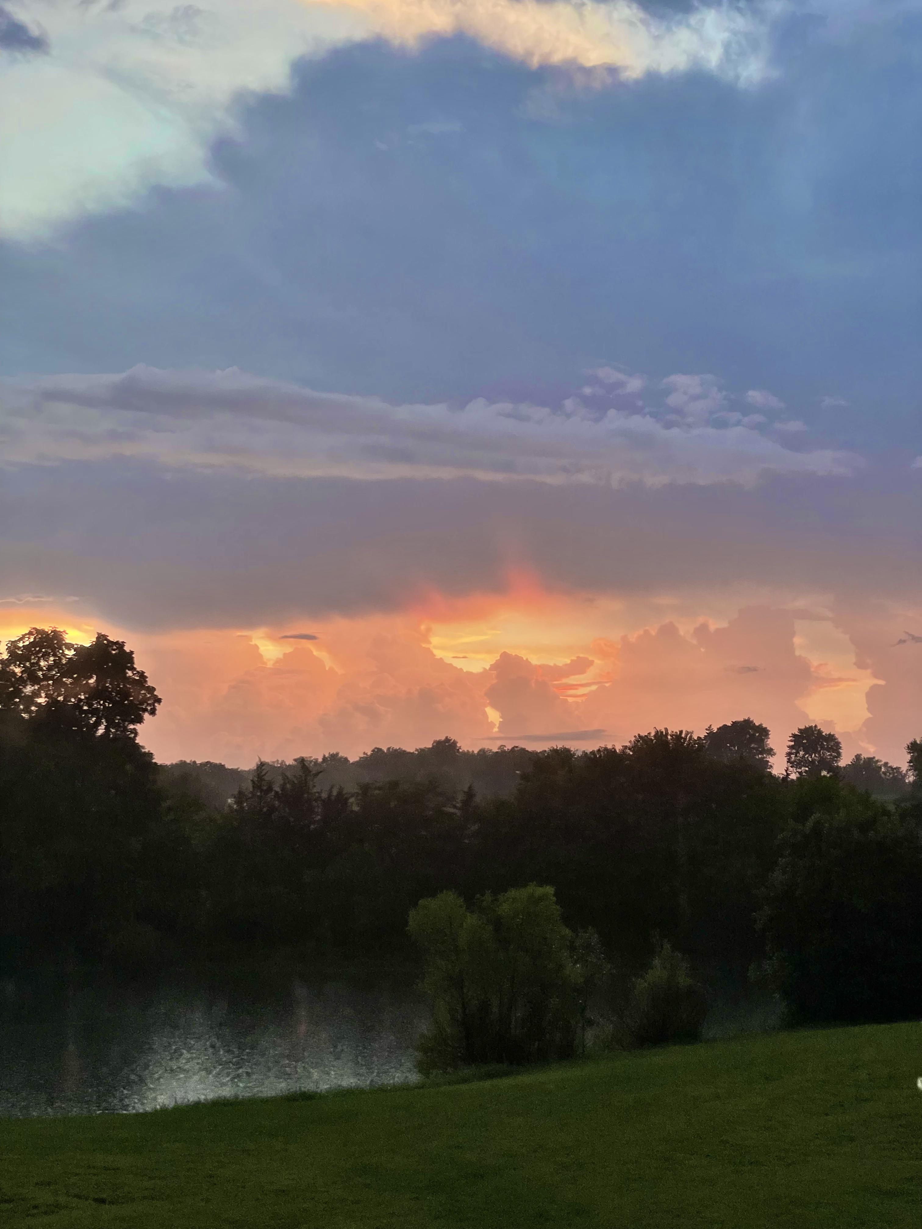 Caught this sunset during the rain last night Central KY Kentucky