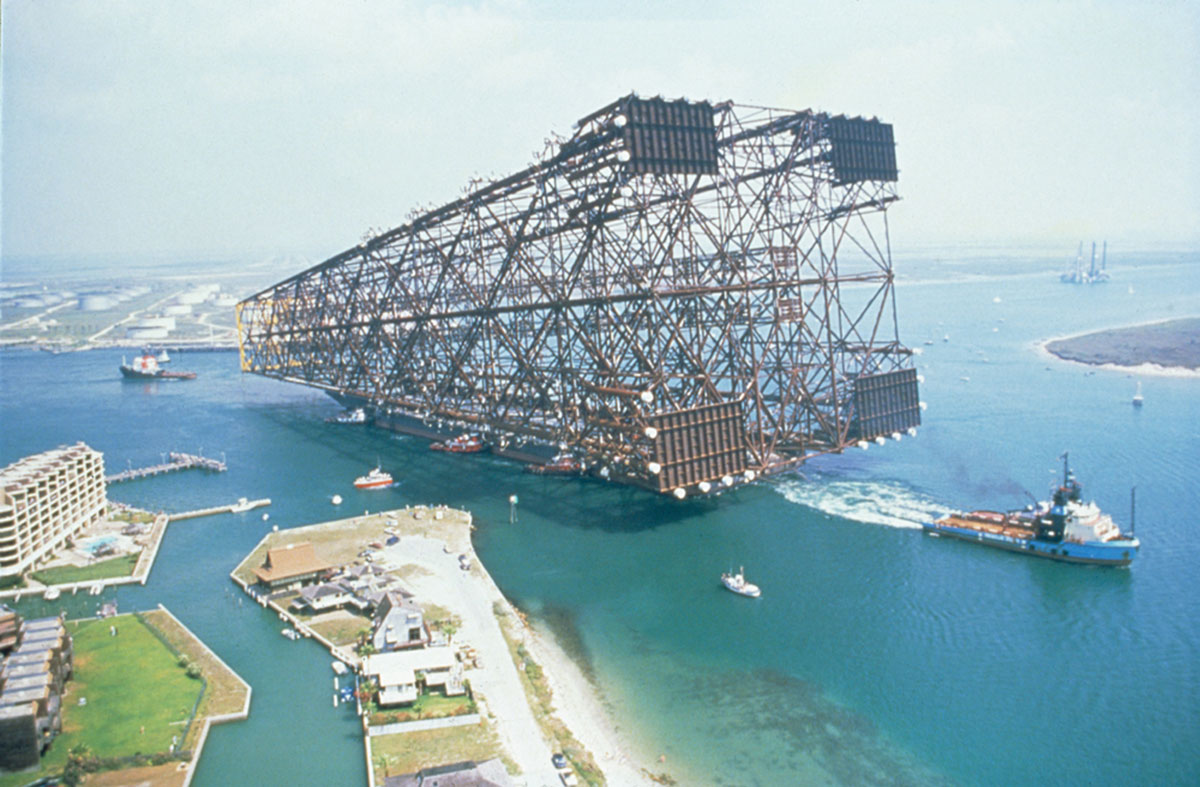 This is the base of an offshore oil platform. r/oil