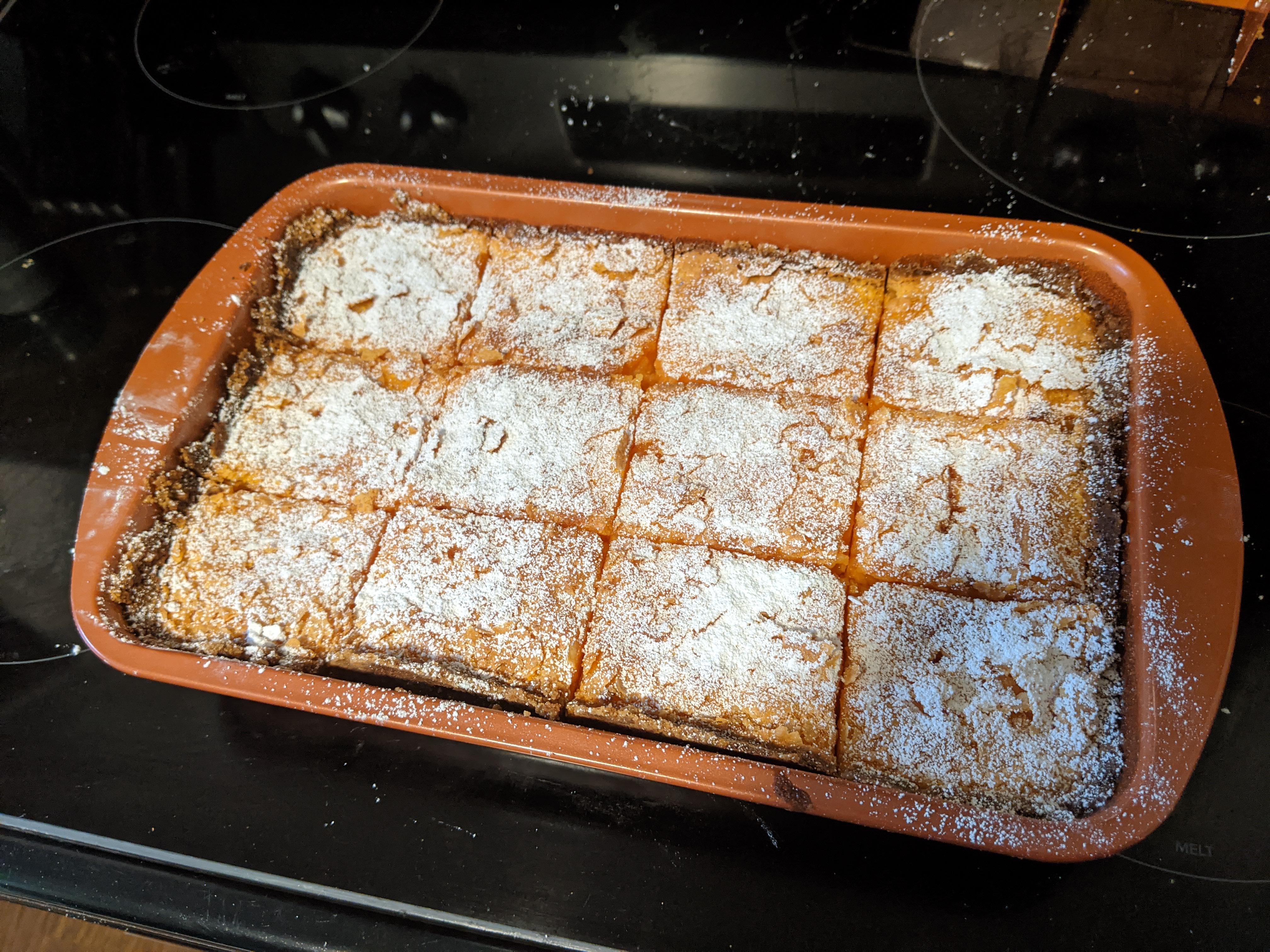 I made lemon bars with orange juice instead of lemon juice and it