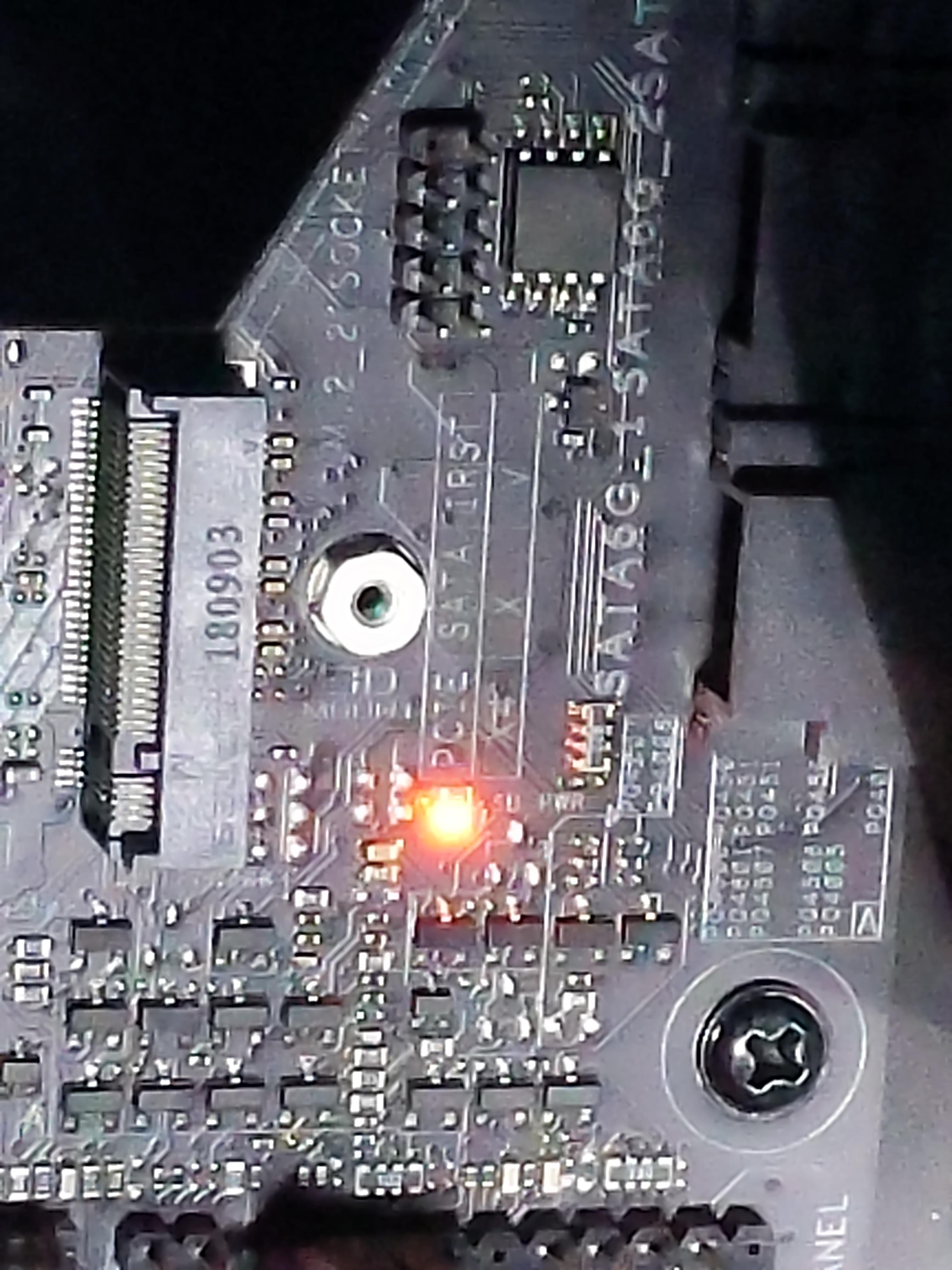Red/orange light on Asus ROG Strix H270F motherboard. Is this something
