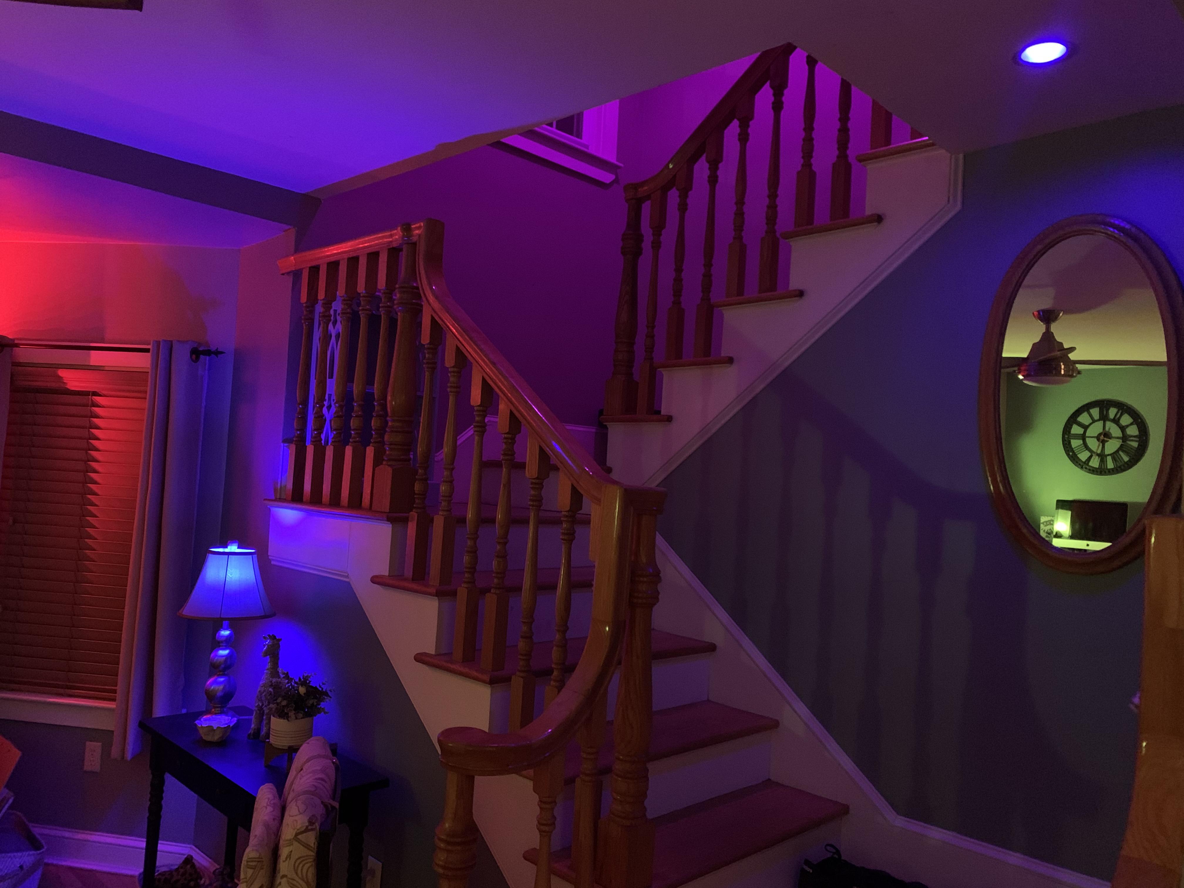 I love the way my Hue lights make my house feel like a scene from a Tim