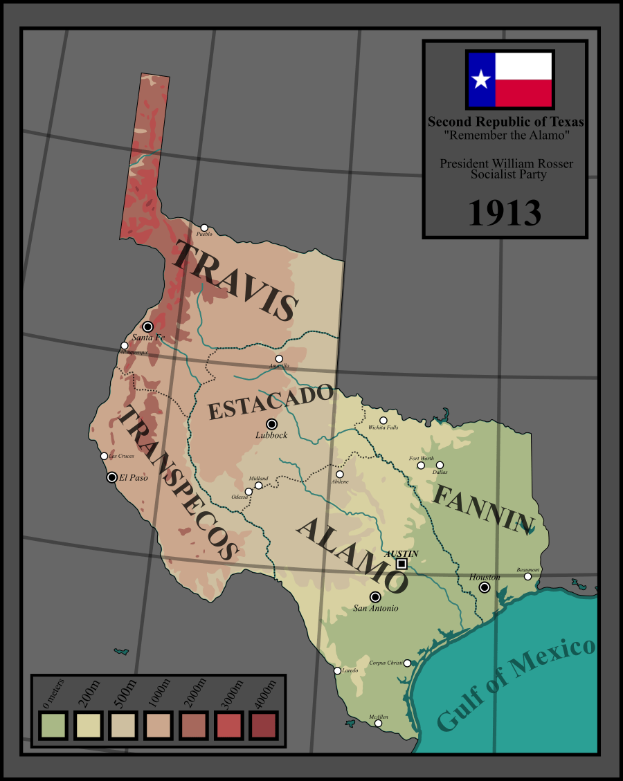 Second Republic of Texas, 1913 r/imaginarymaps