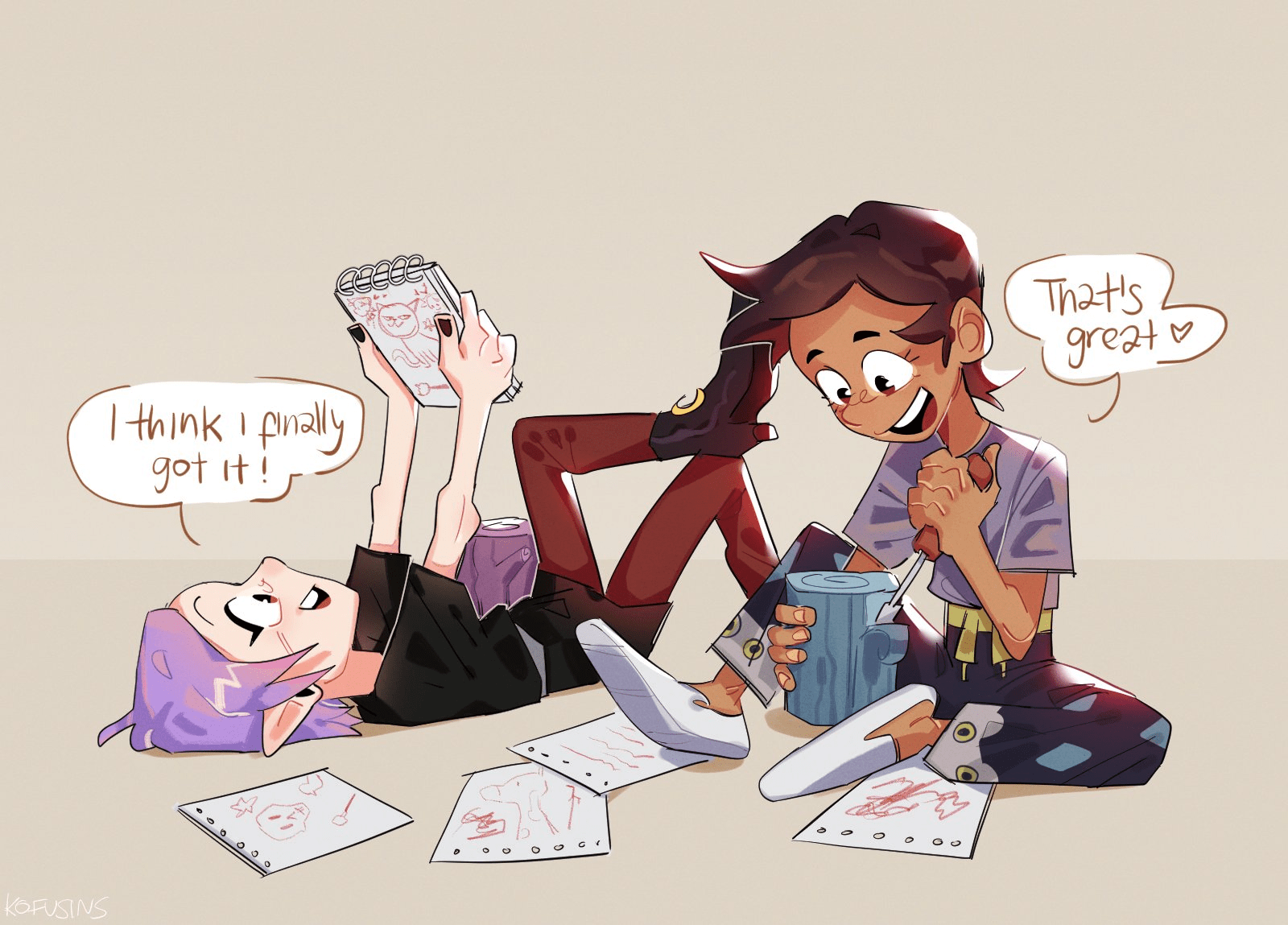 [The Owl House] gfs carving their palisman by kofu r/wholesomeyuri