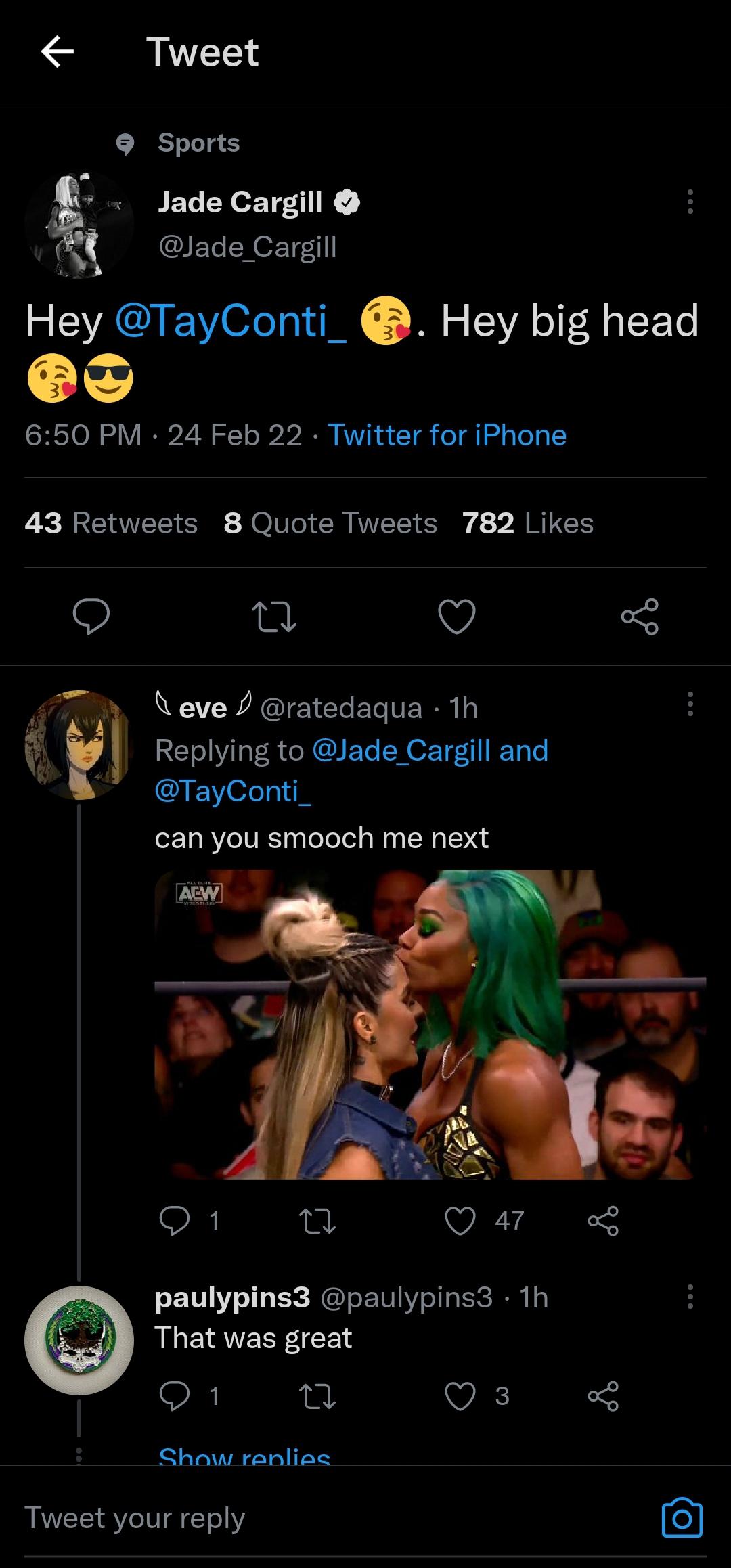 Jade Cargill is having the time of her life. I'm happy for her man. She