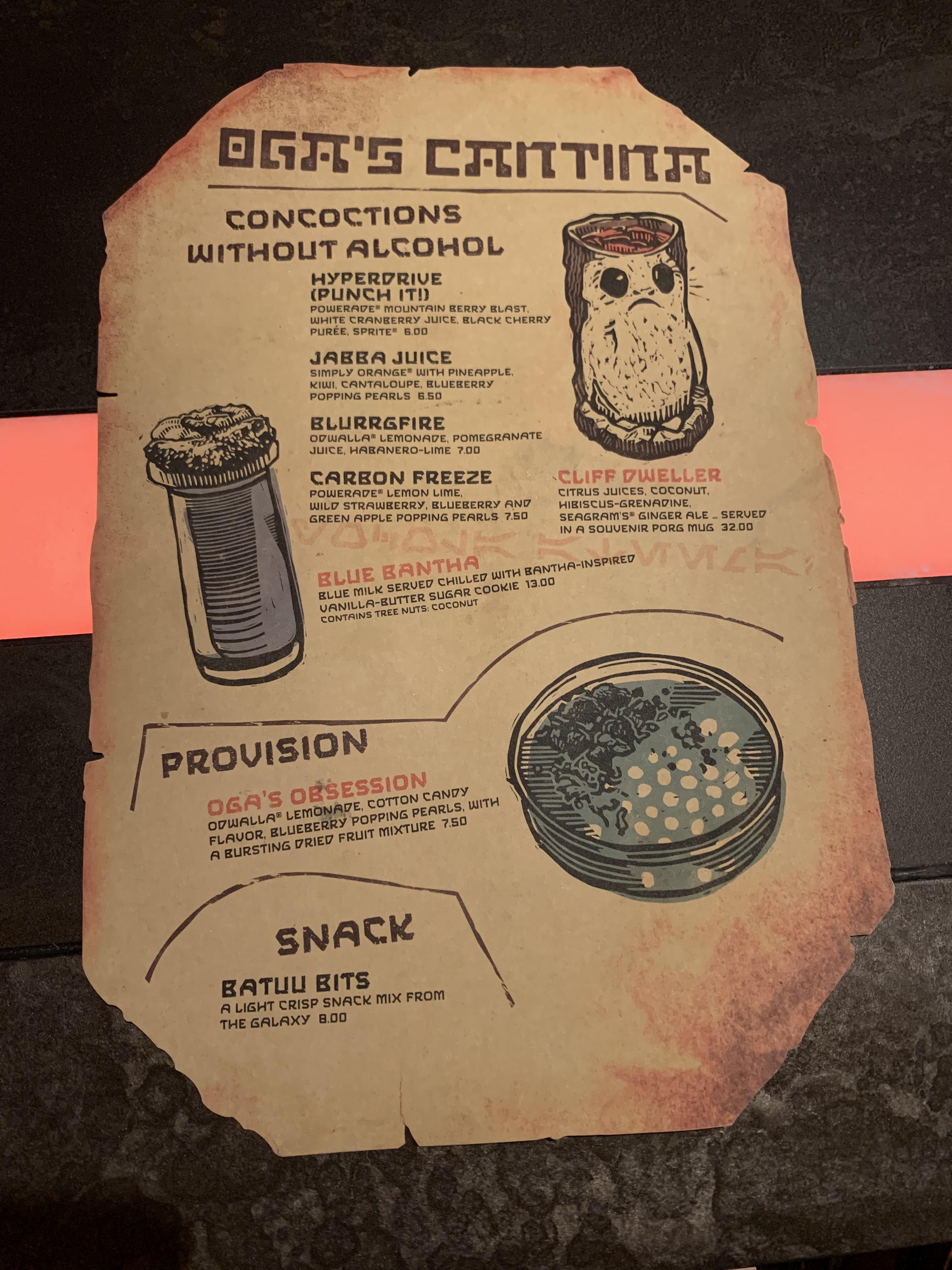 Non Alcoholic Drink Concoctions at Oga’s Cantina on Batuu r/ToFizzOrNotToFizz