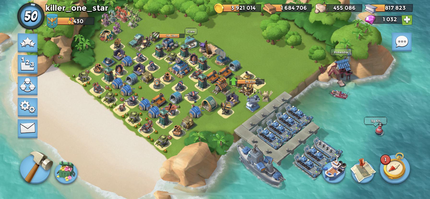 Boom Beach account QG LEV 19 r/SellAccounts