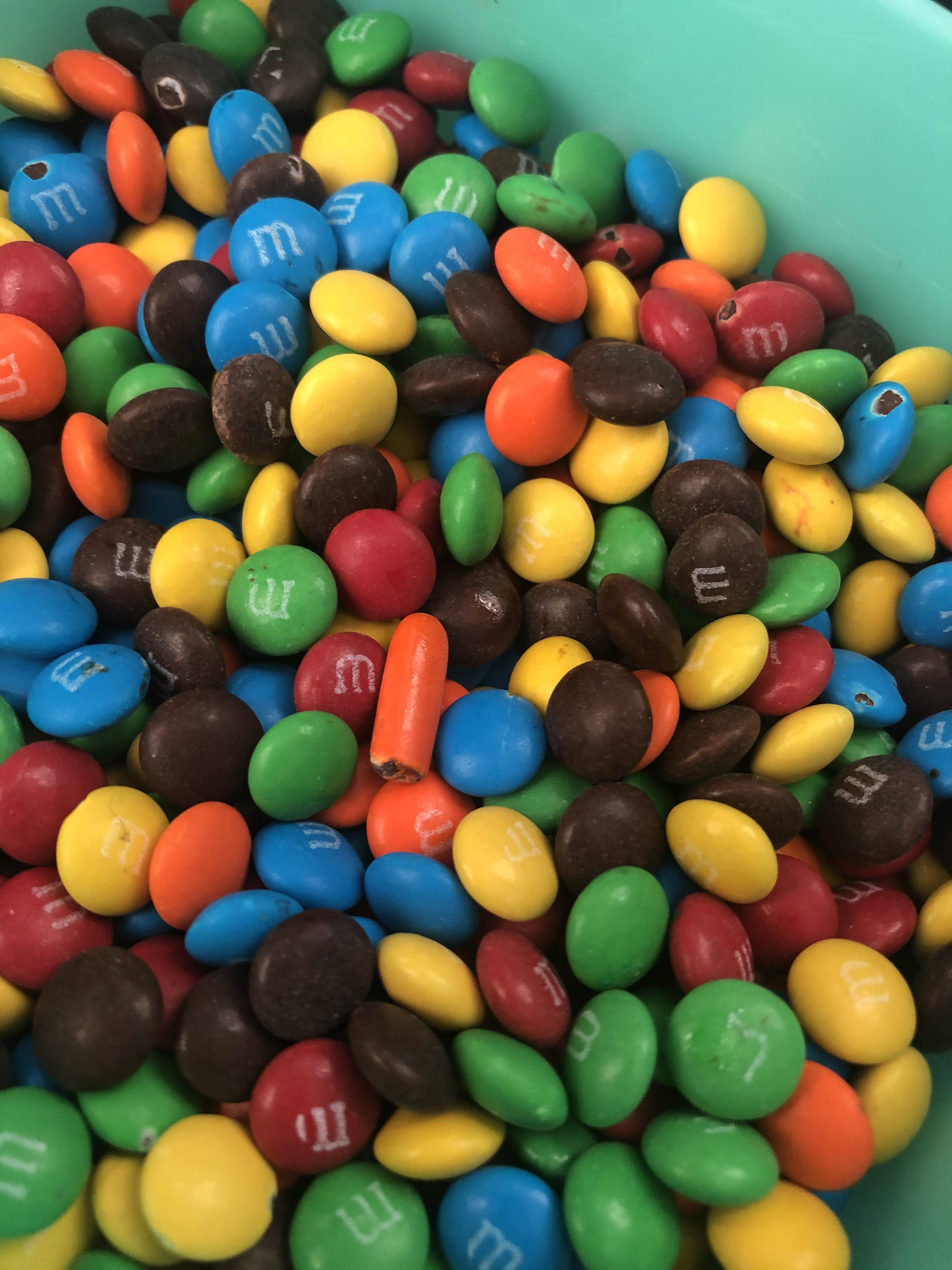 This long M&M from a bag of M&M Minis r/mildlyinteresting