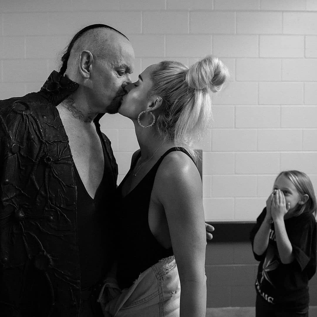 Backstage picture of The Undertaker with his wife Michelle McCool