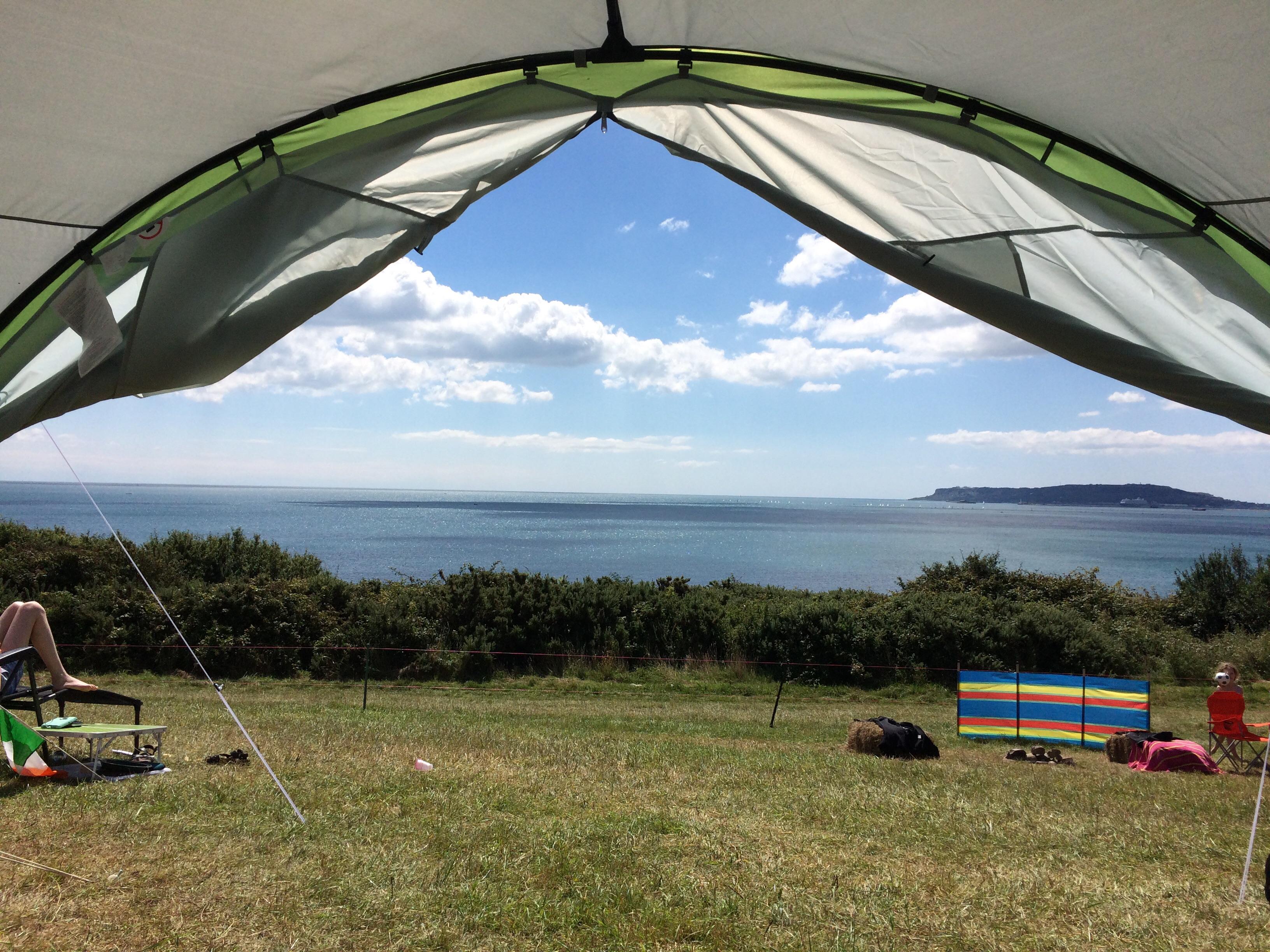 The view from my clifftop campsite (Ewelease farm). r/camping